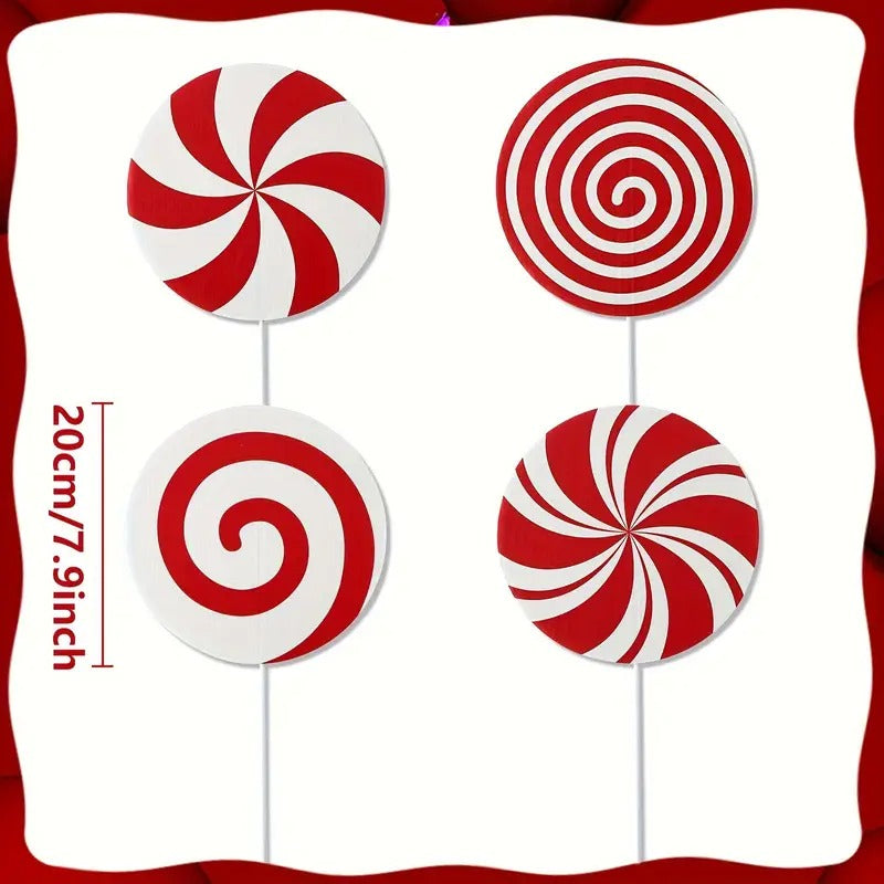 Candy Cane Swirls Christmas Tree Topper & Ornament Set-3