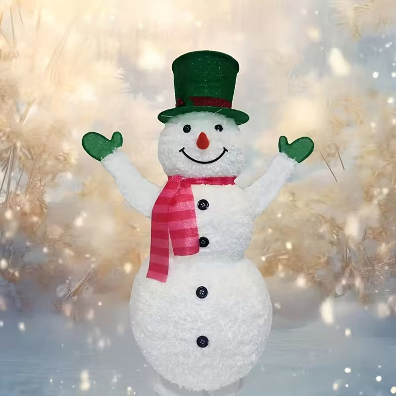 Green Hat Snowman Retractable Yard Decoration-2