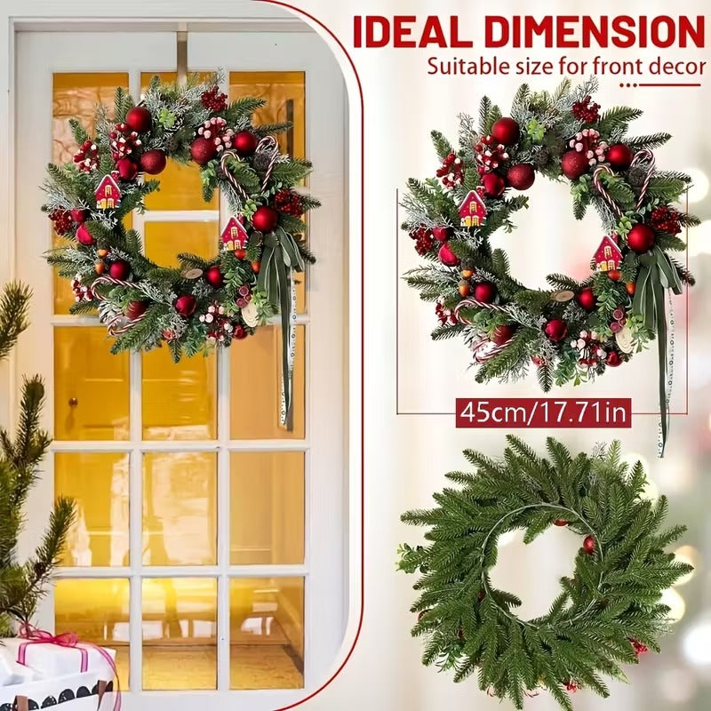 Christmas Wreath Candy Cane Wall Hanging-2
