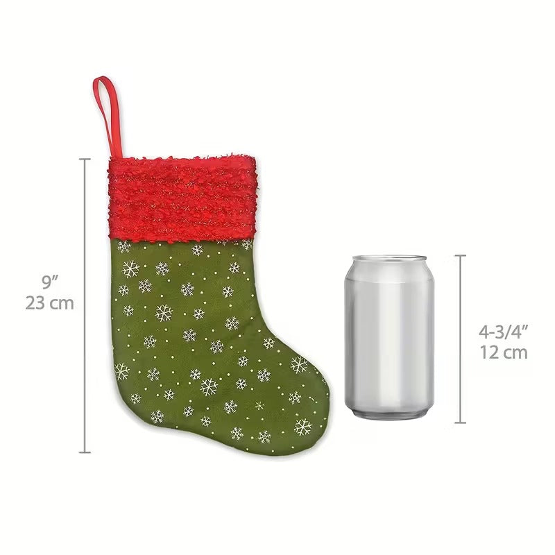 Snowflake Print Christmas Stockings Gift Bags (24pcs)-1