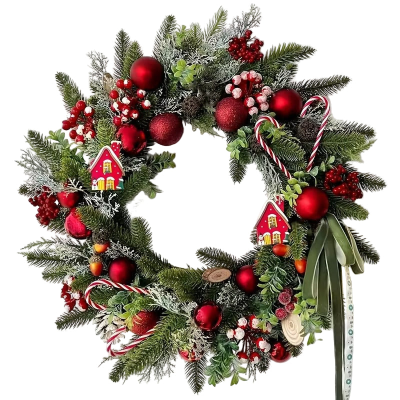 Christmas Wreath Candy Cane Wall Hanging-0