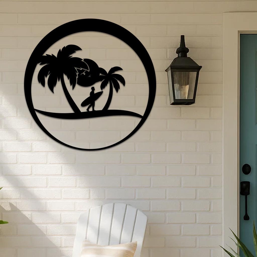 Island Surfer Circle Sign-0