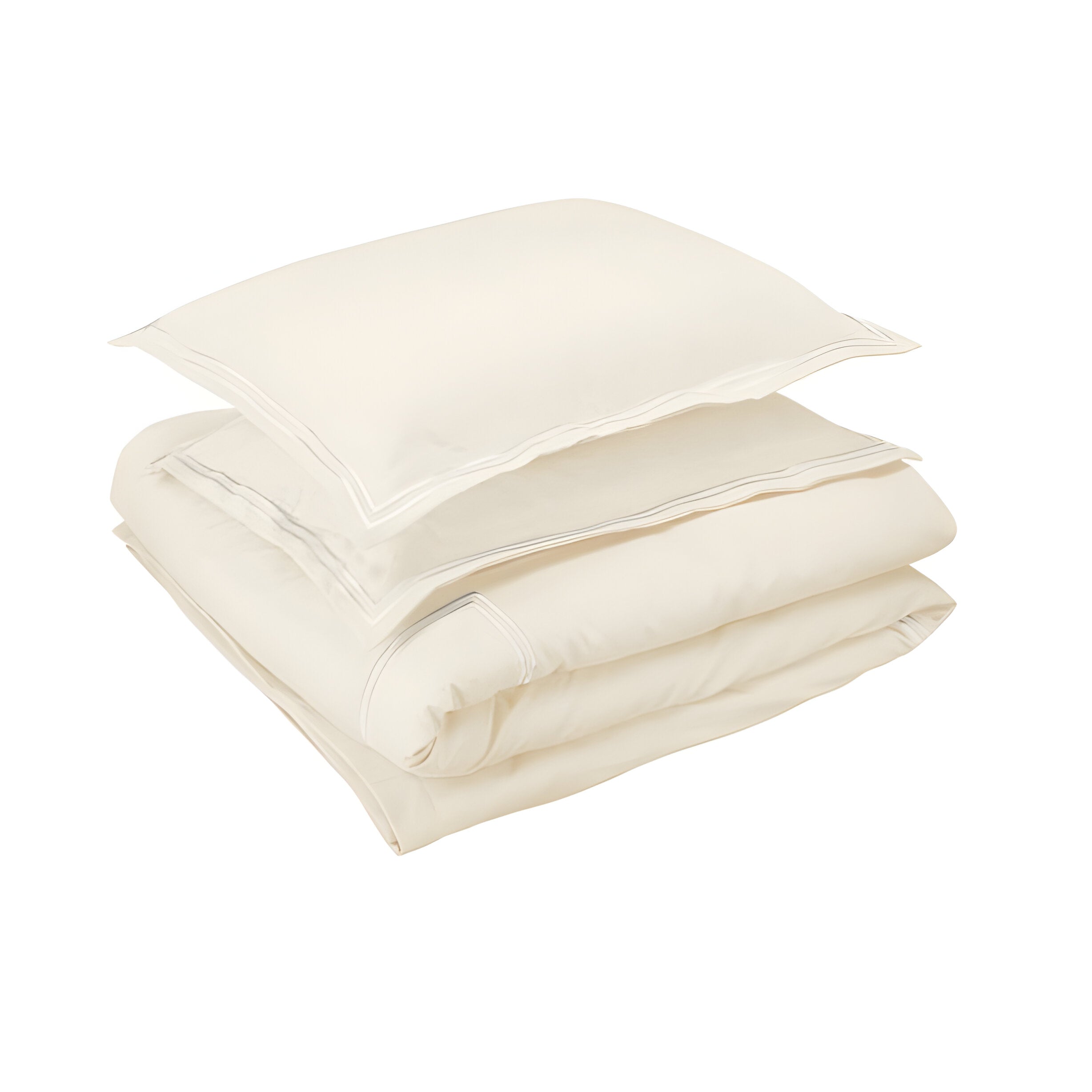 400TC Cotton Luxurious Double Embroidery Sateen Solid Duvet Cover Set