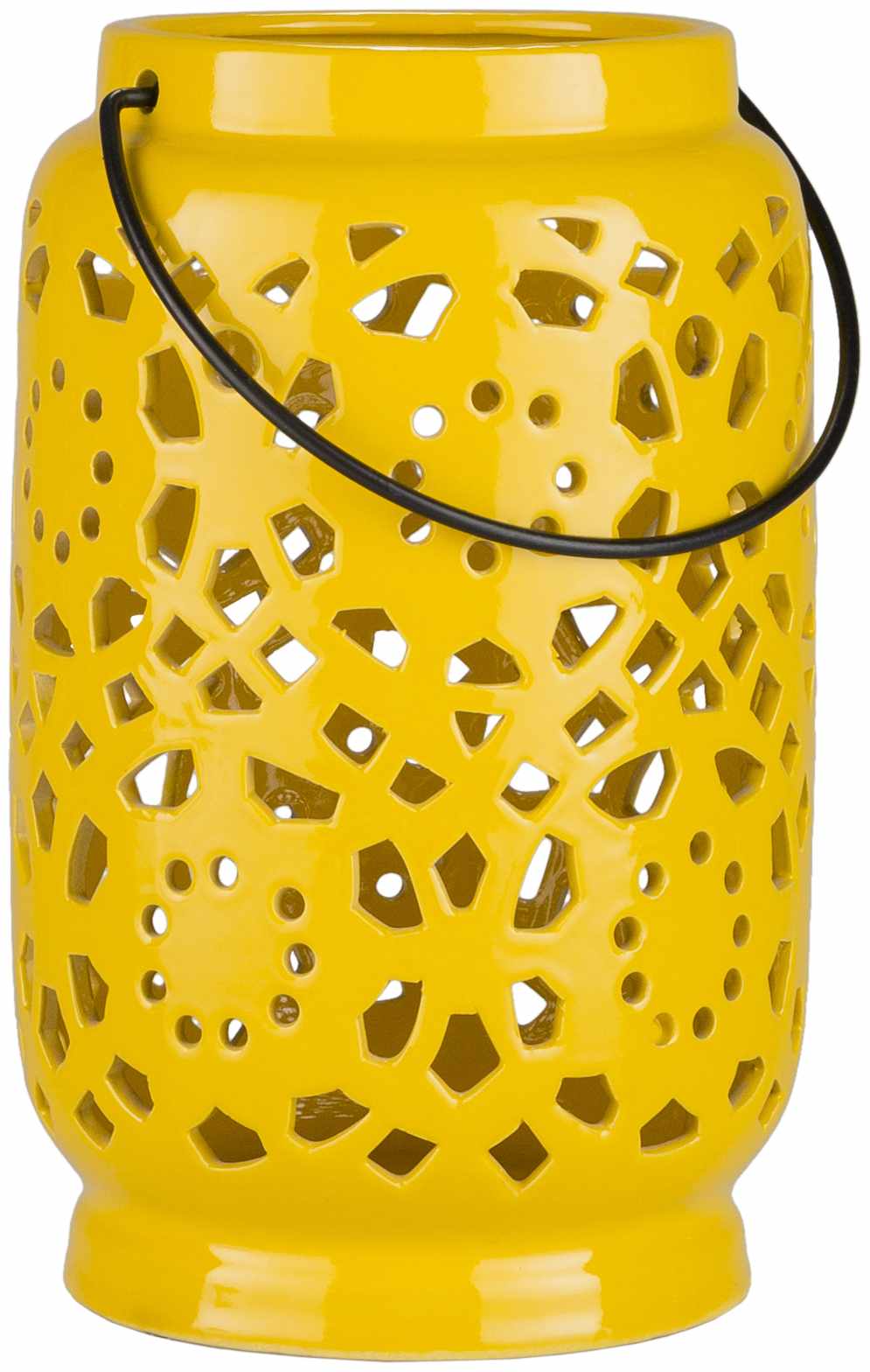 Jeiseyville Yellow Geometric Ceramic Lantern-4
