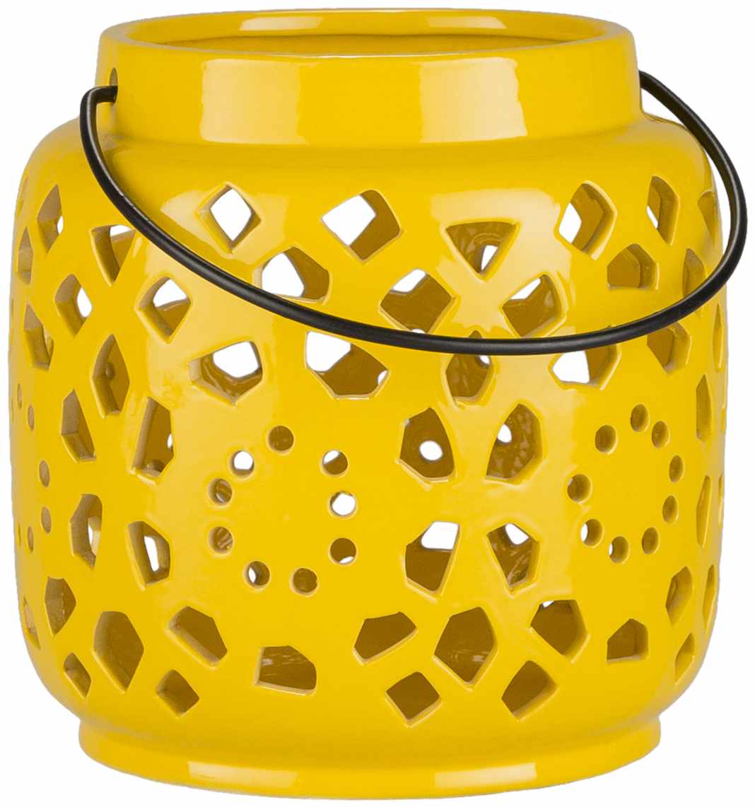 Jeiseyville Yellow Geometric Ceramic Lantern-5