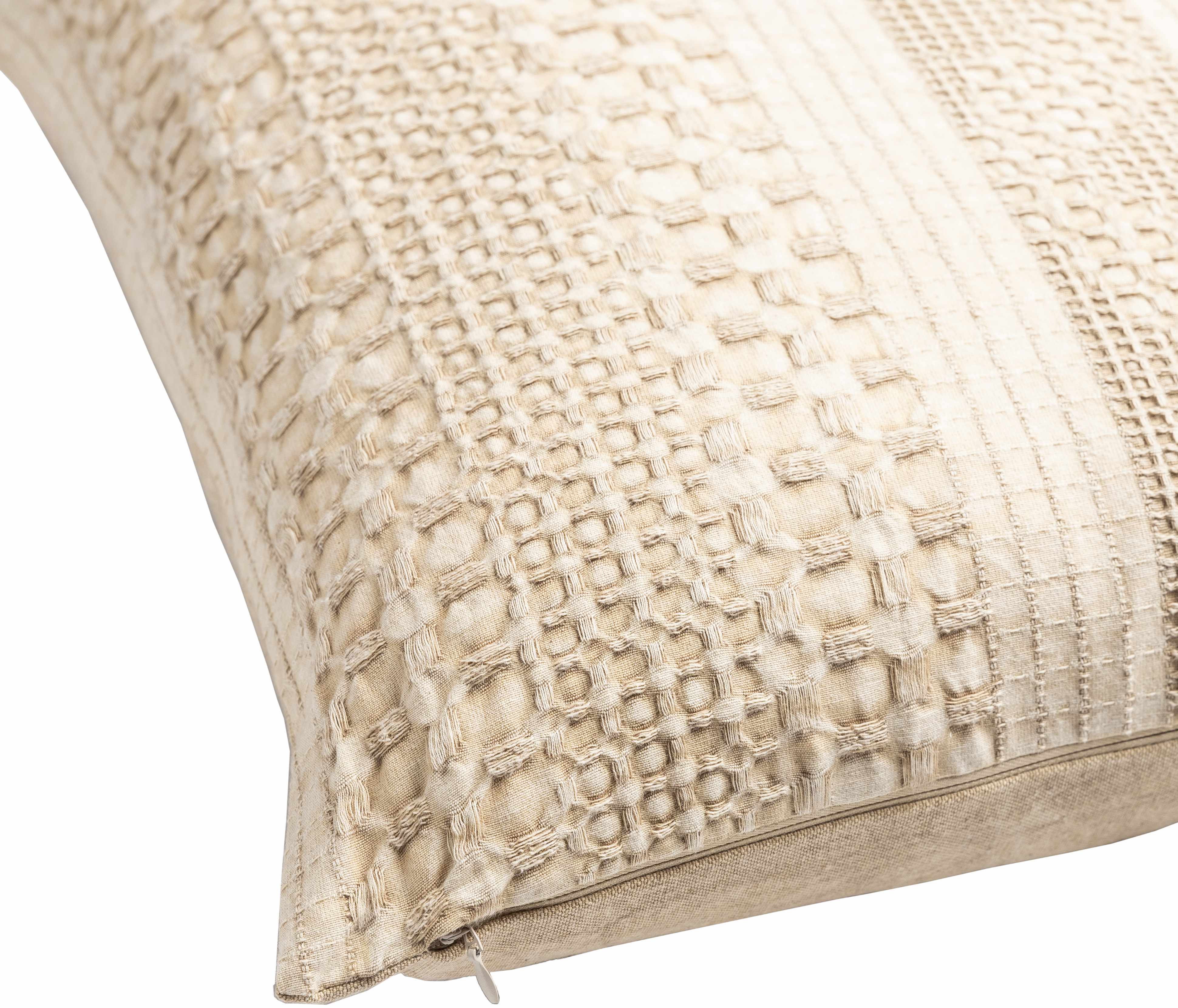 Jira Beige Square Throw Pillow-2
