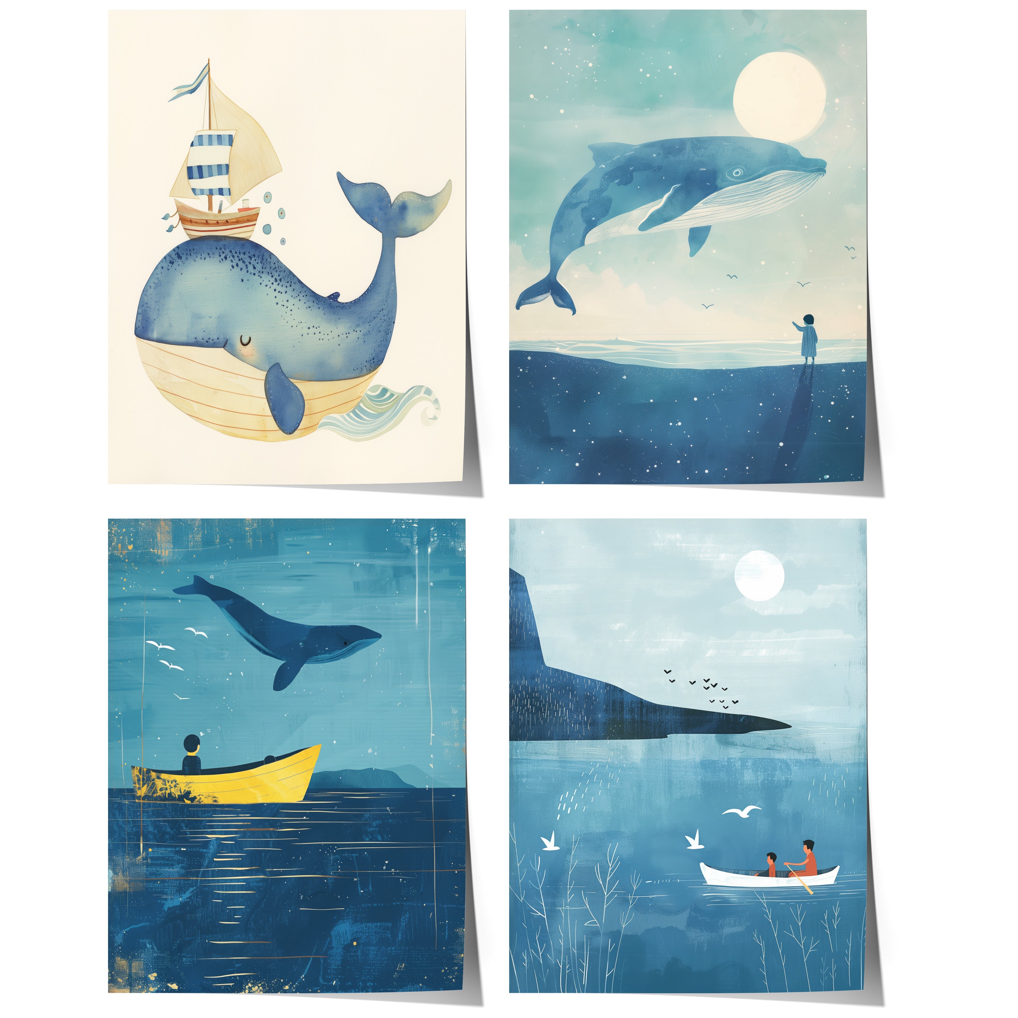 Wal Poster Kinderzimmer · Geschenkidee für Kinder ·Märchenhafte Ozeane · Traumhaftes Wal Abenteuer · Kind trifft Wal ·Deko Print ohne Rahmen-0