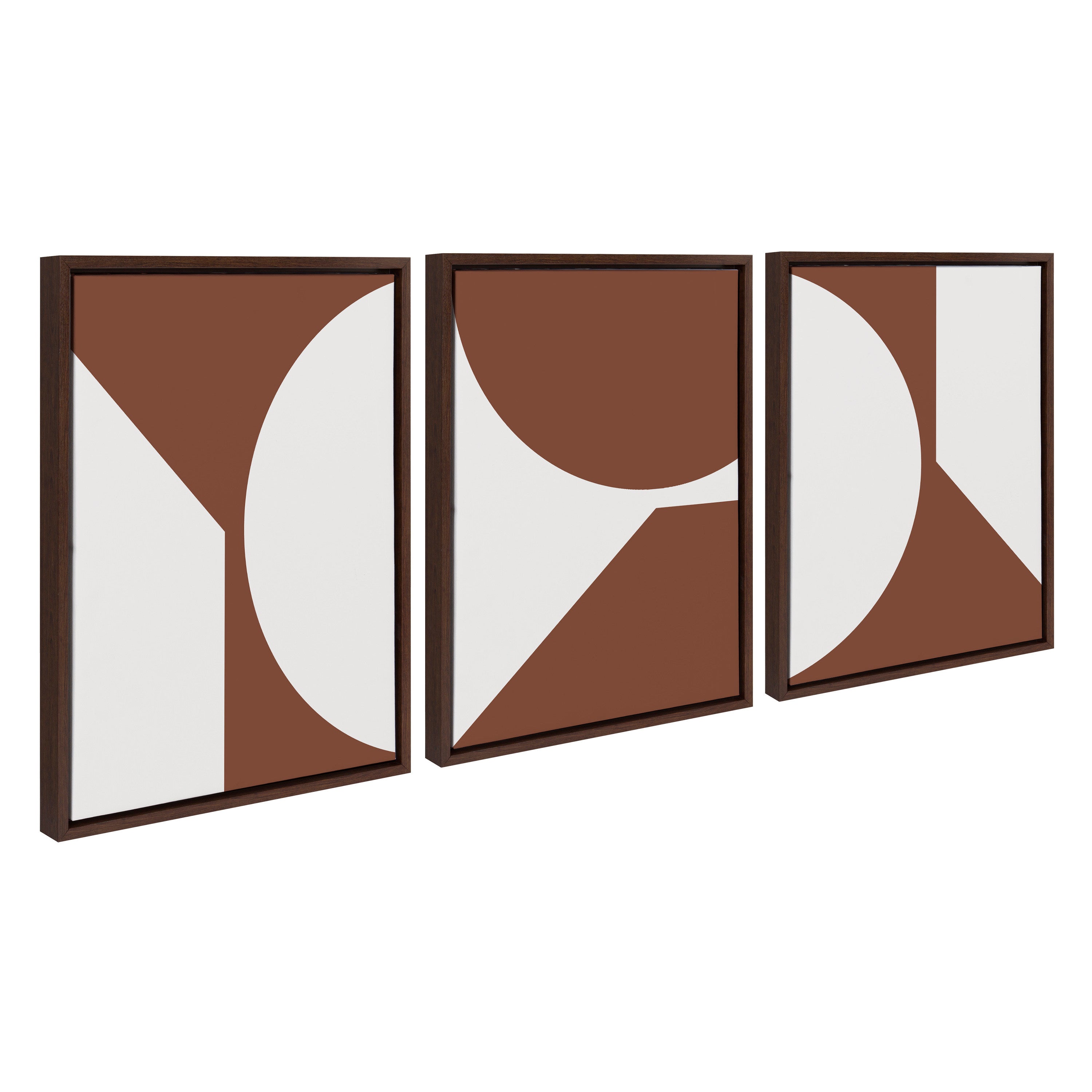 Sylvie Minimal Max Mod Set Brown Framed Canvas by The Creative Bunch Studio