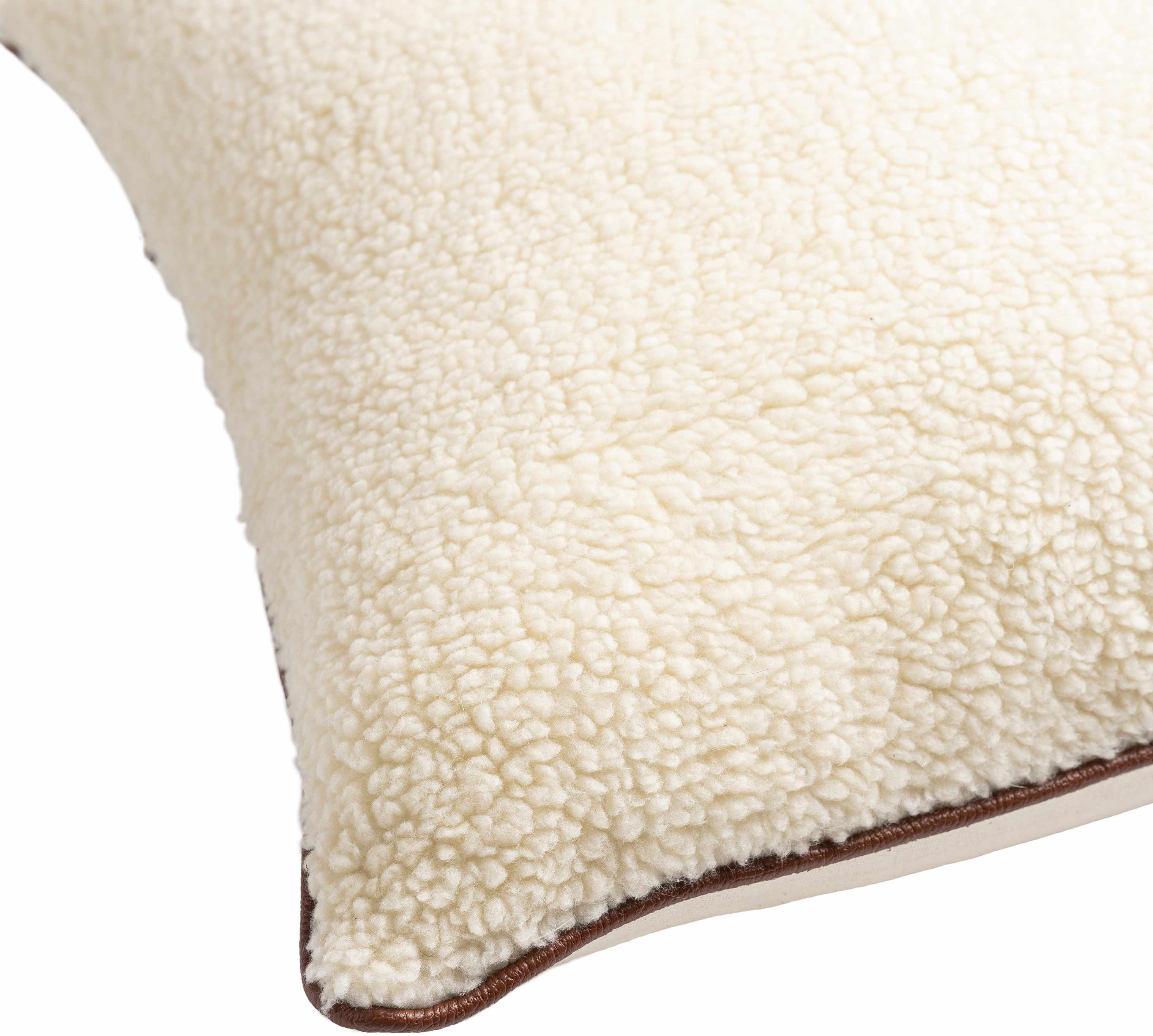 Kadirli Cream Faux Fur Pillow - Clearance-2