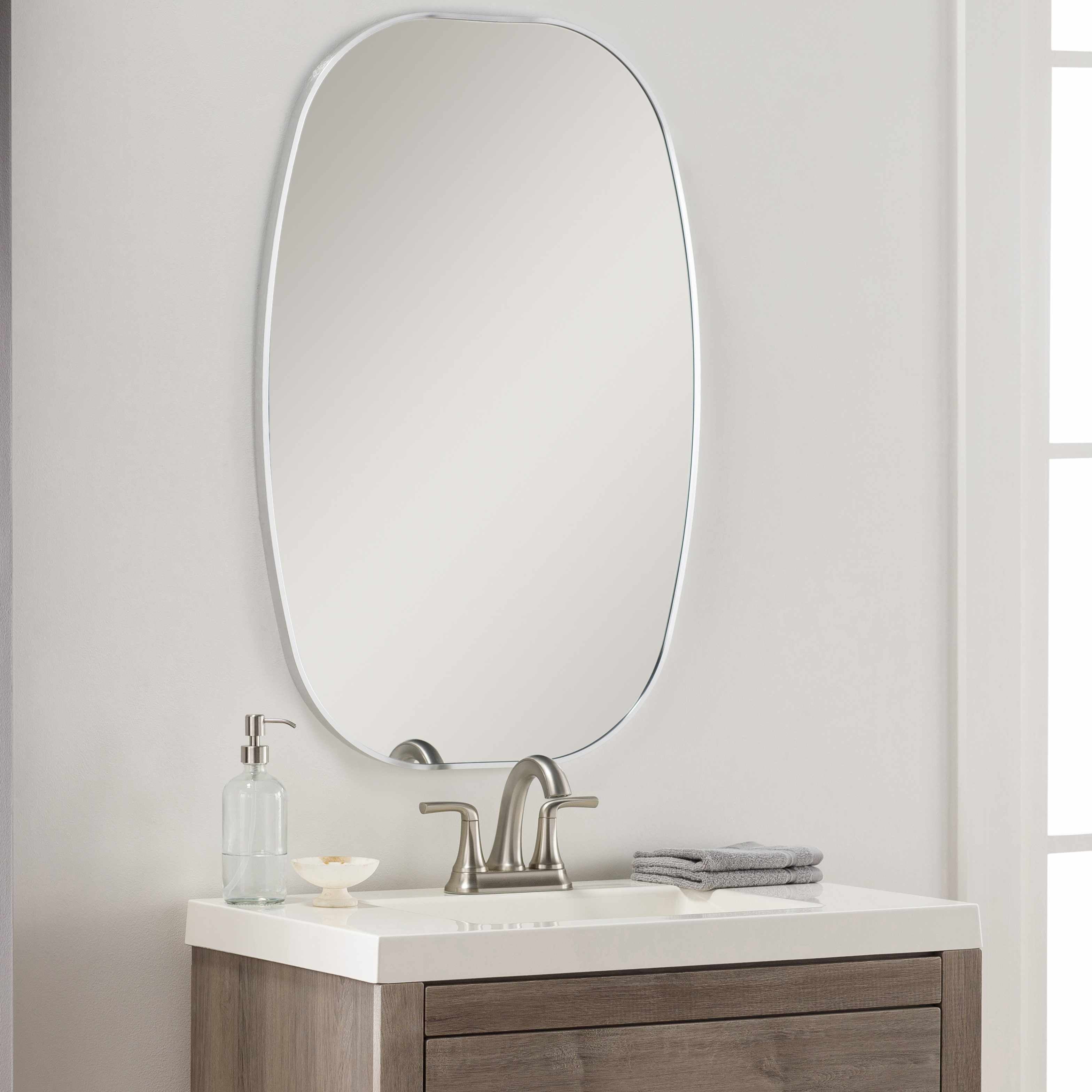 Kopparberg Metallic Silver Gold Frame Round Mirror-0