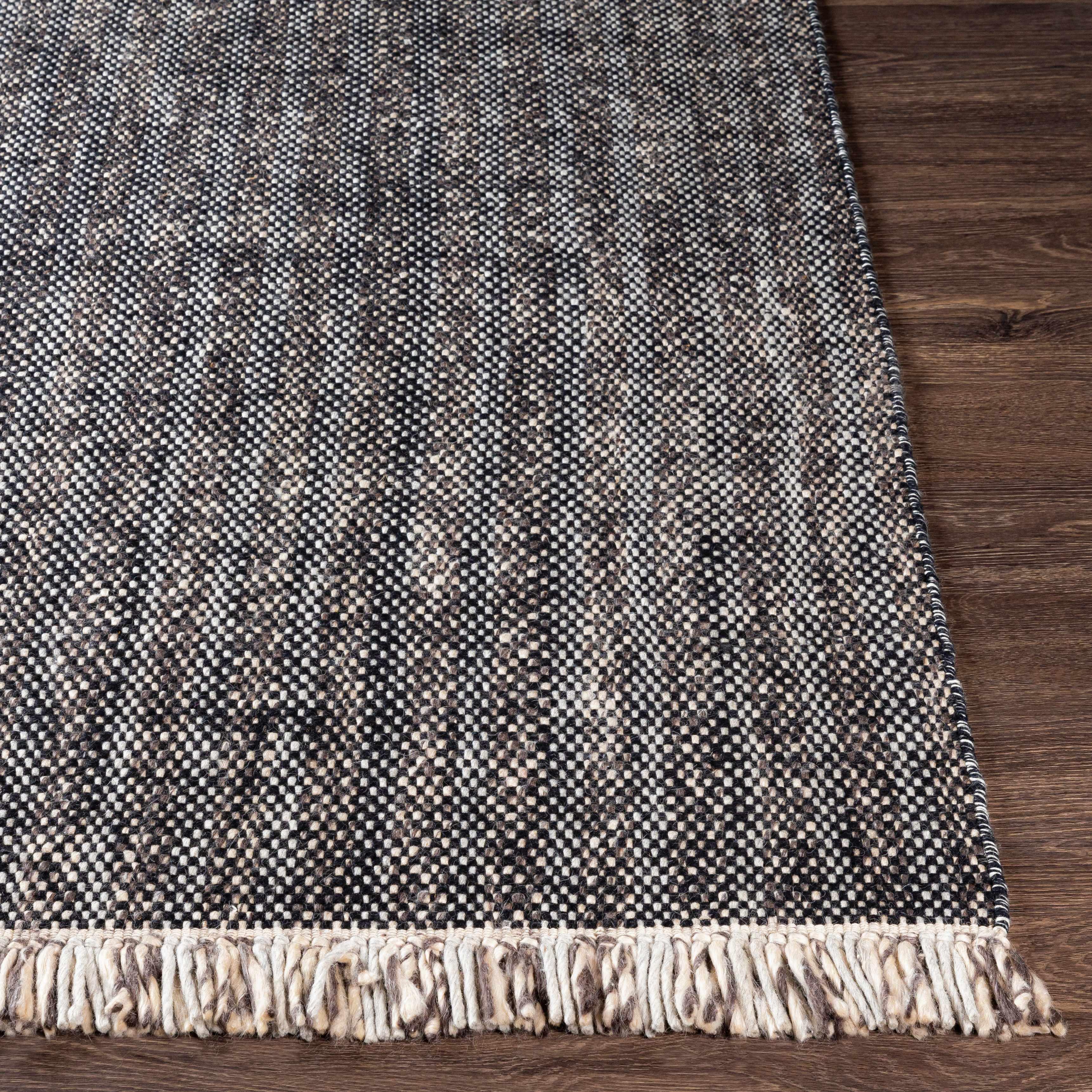 Kenora Charcoal Wool Area Rug - Clearance - PRHOMZ