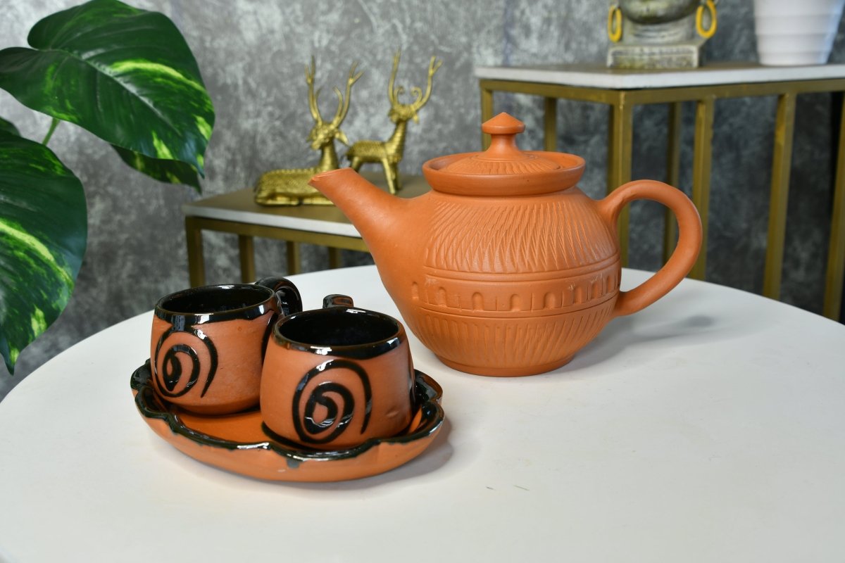 Terracotta Kettle: Artisan Charm for Home and Kitchen-14