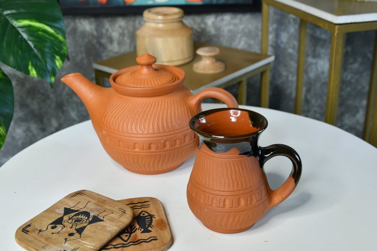 Terracotta Kettle: Artisan Charm for Home and Kitchen-8