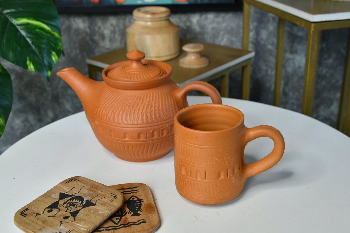 Terracotta Kettle: Artisan Charm for Home and Kitchen-7