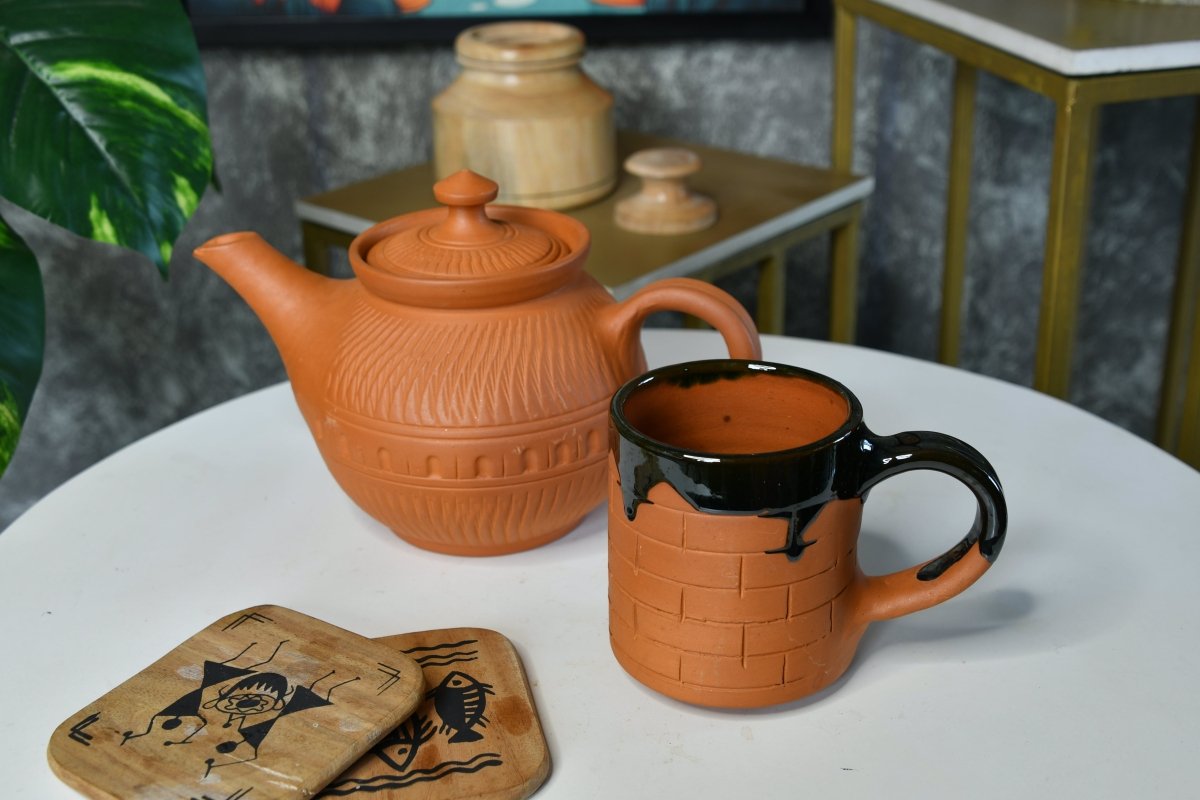 Terracotta Kettle: Artisan Charm for Home and Kitchen-11