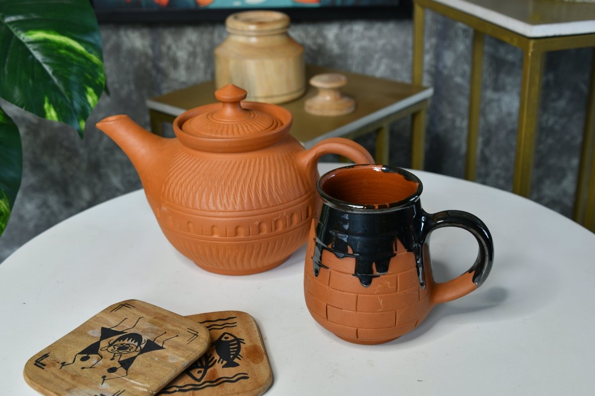 Terracotta Kettle: Artisan Charm for Home and Kitchen-10