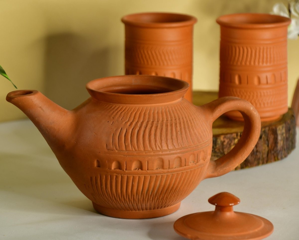 Terracotta Kettle: Artisan Charm for Home and Kitchen-4