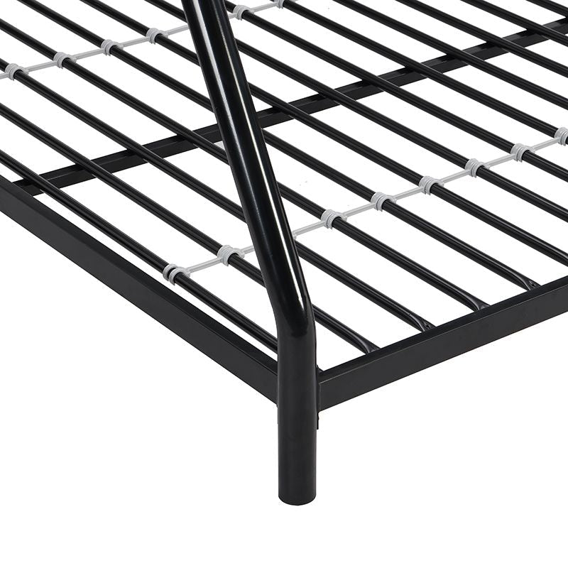 Kids Shared Room Twin Over Full Metal Bunk Bed with Ladder, Black | Just Better Bunk Beds