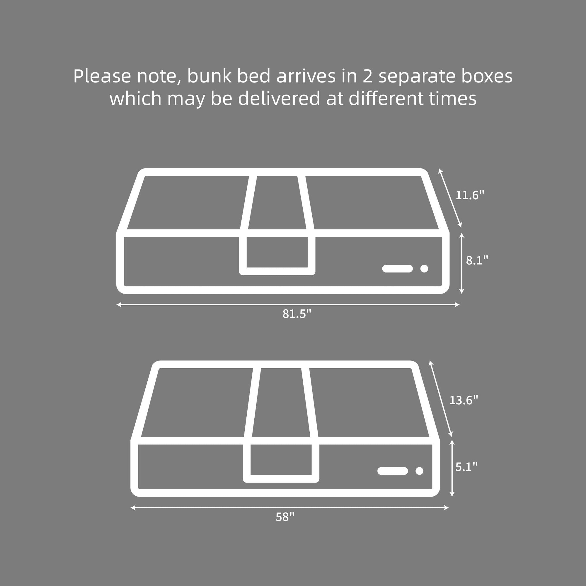Kids Shared Room Twin Over Full Wood Bunk Bed with High Guardrail Ladder White | Just Better Bunk Beds