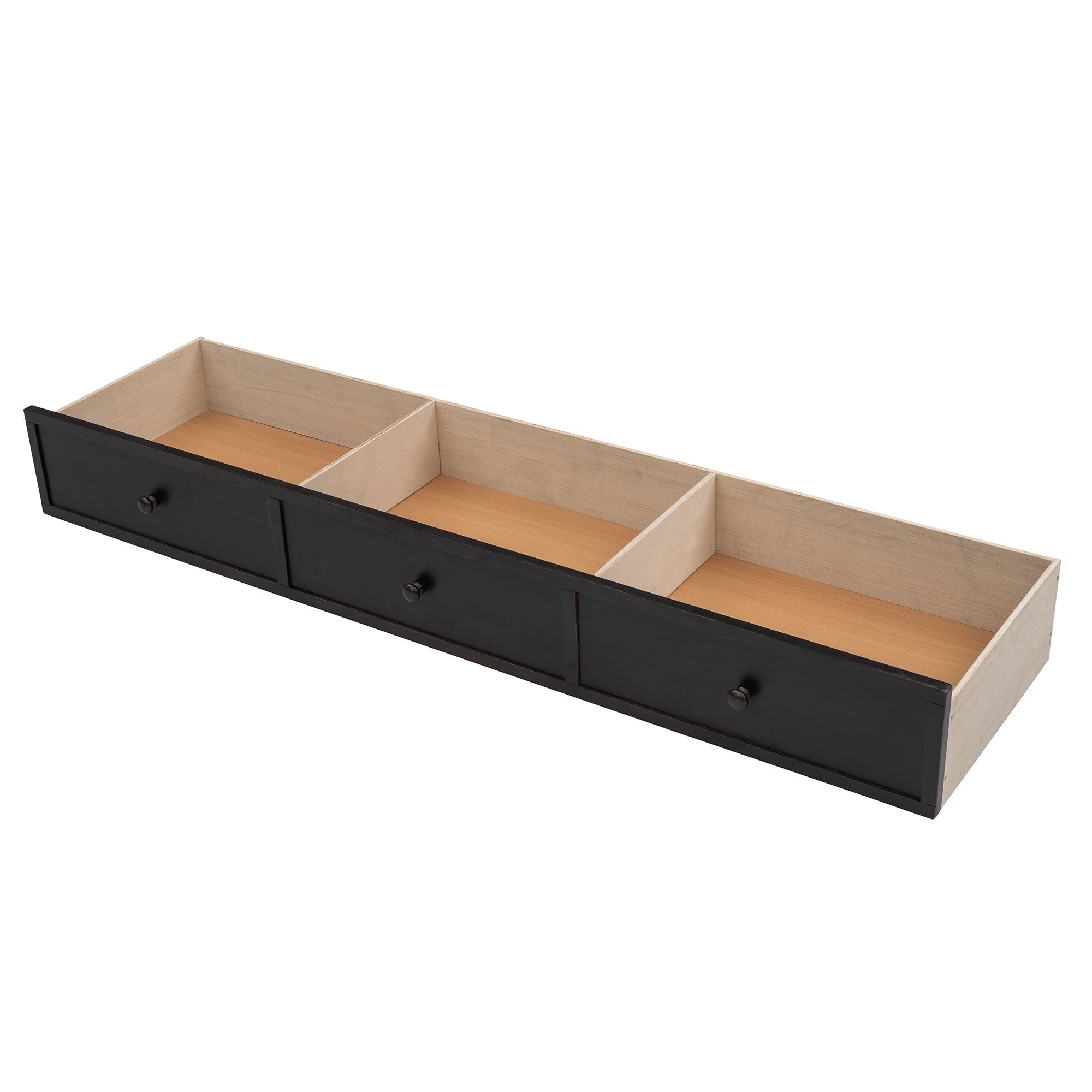 Kids Shared Room Twin Over Full Wood Bunk Bed with Stair Storage Drawers and Guardrails, Espresso | Just Better Bunk Beds