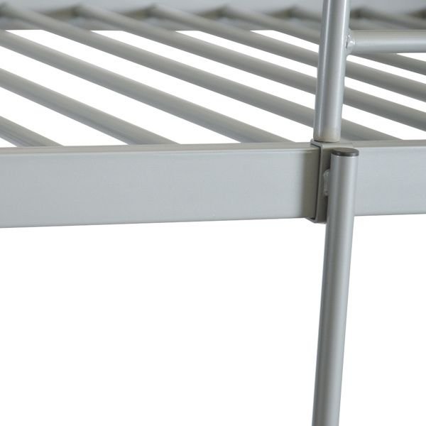 Kids Shared Room Twin Over Twin Iron Bunk Bed with Ladder Gray | Just Better Bunk Beds