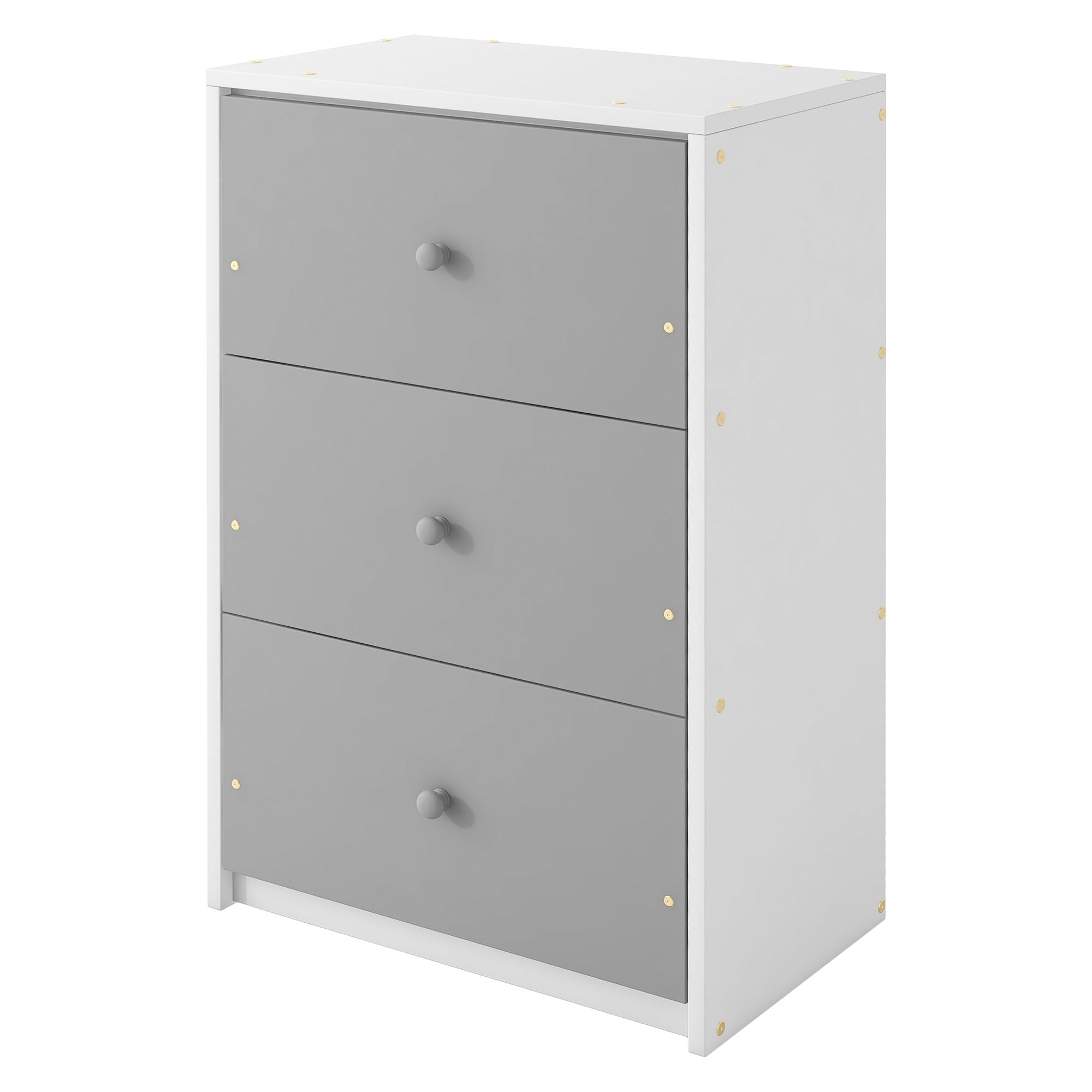 Kids Shared Room Twin Over Twin Wood Loft Bunk Bed with Drawers and Ladder Gray | Just Better Bunk Beds