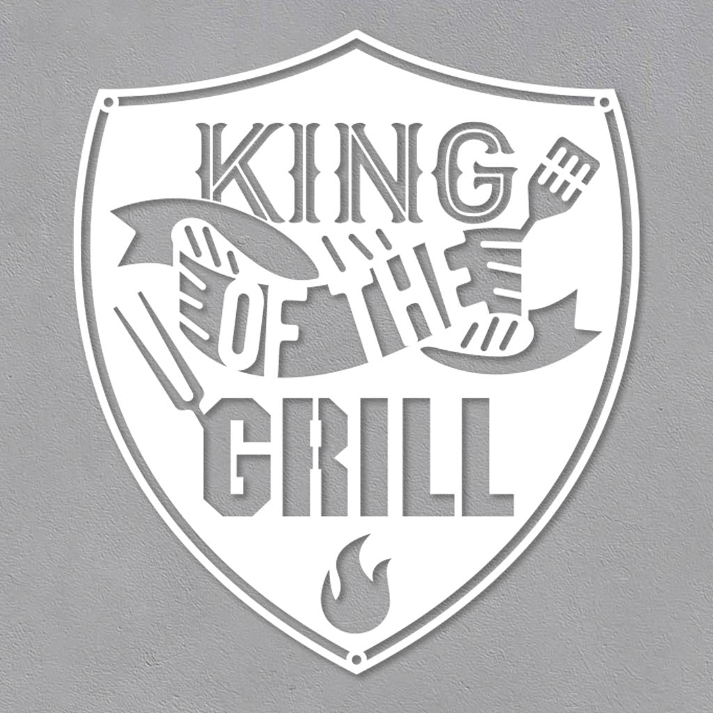 King of the Grill in Shield Sign-1
