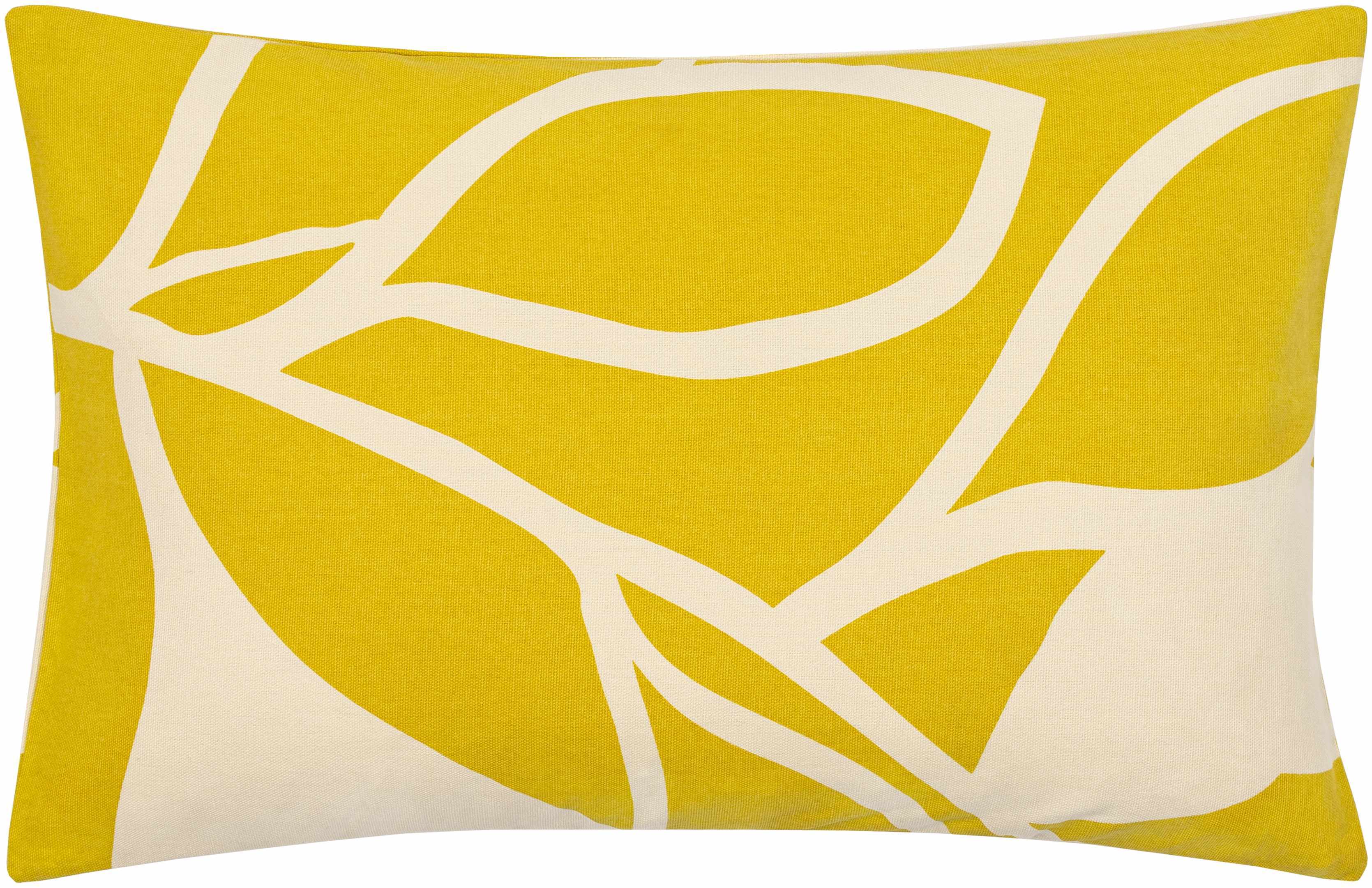 Kalang Yellow Leaf Abstract Accent Pillow - Clearance-3