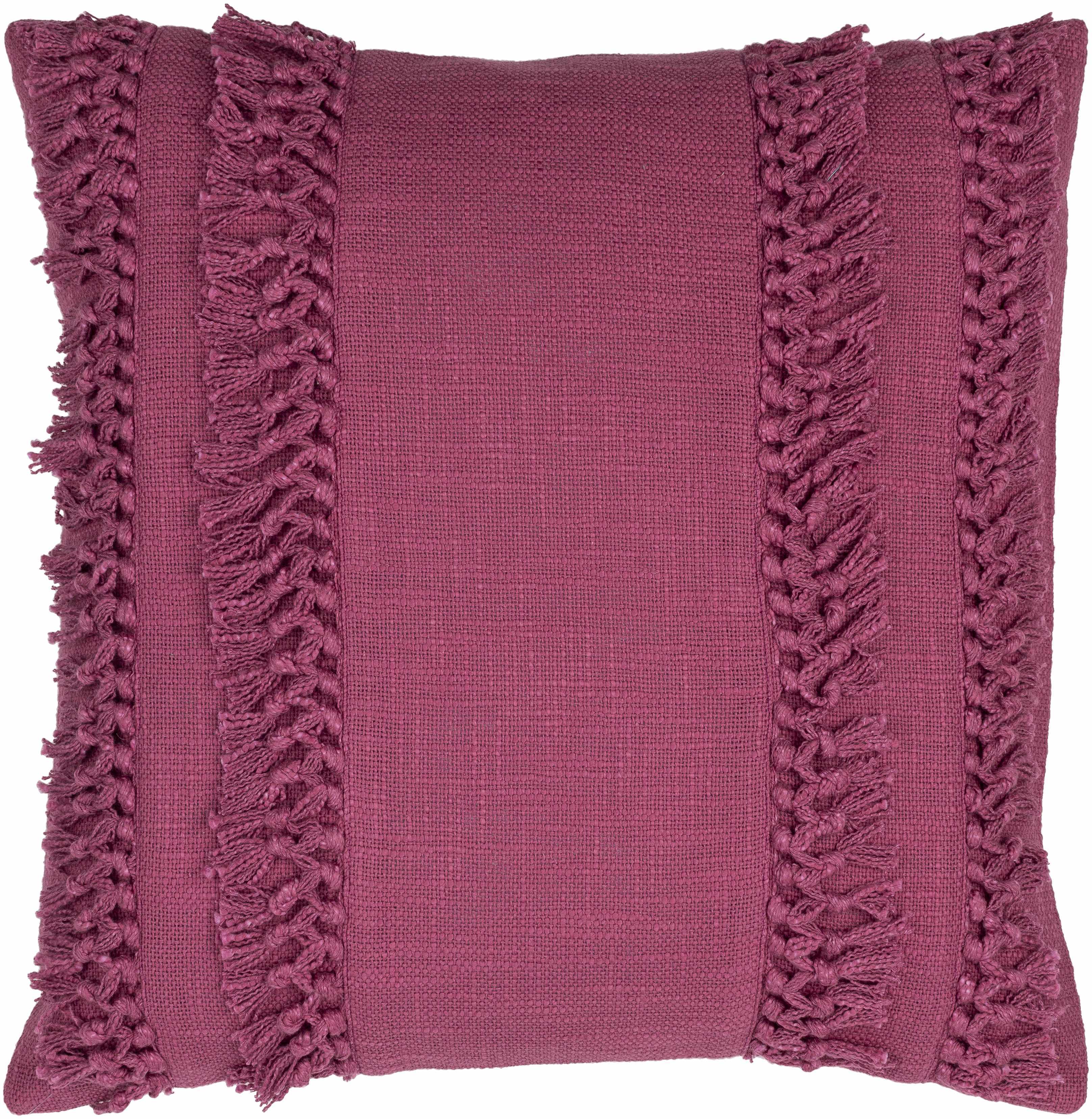 Kiamba Mauve Textured Fringe Throw Pillow - Clearance-0