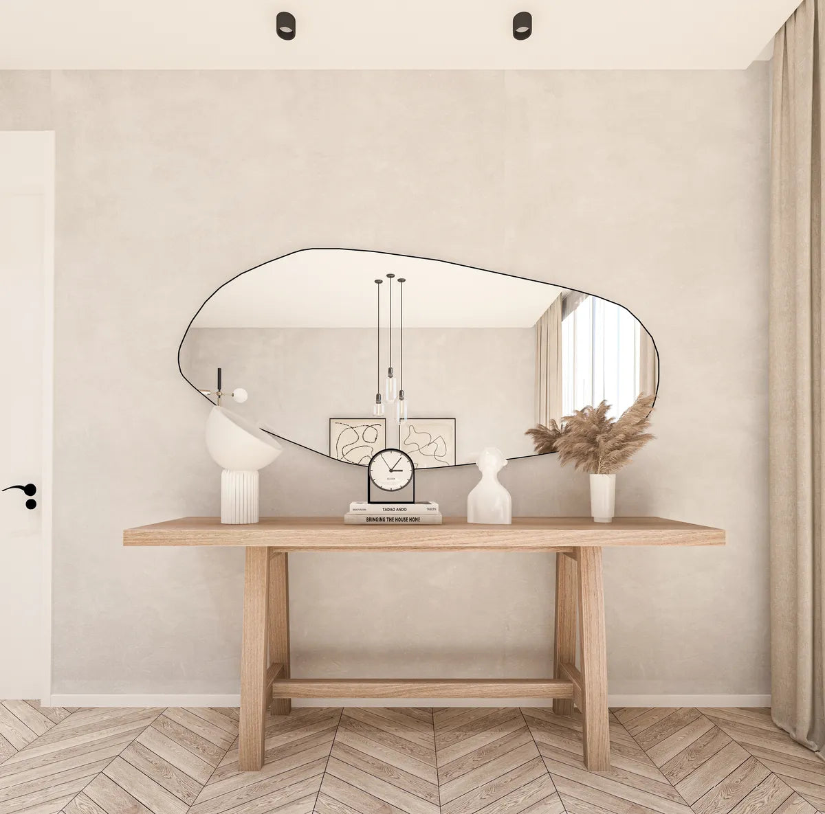 Biga Asymmetrical Mirror Irregular Bathroom Wall Mirror