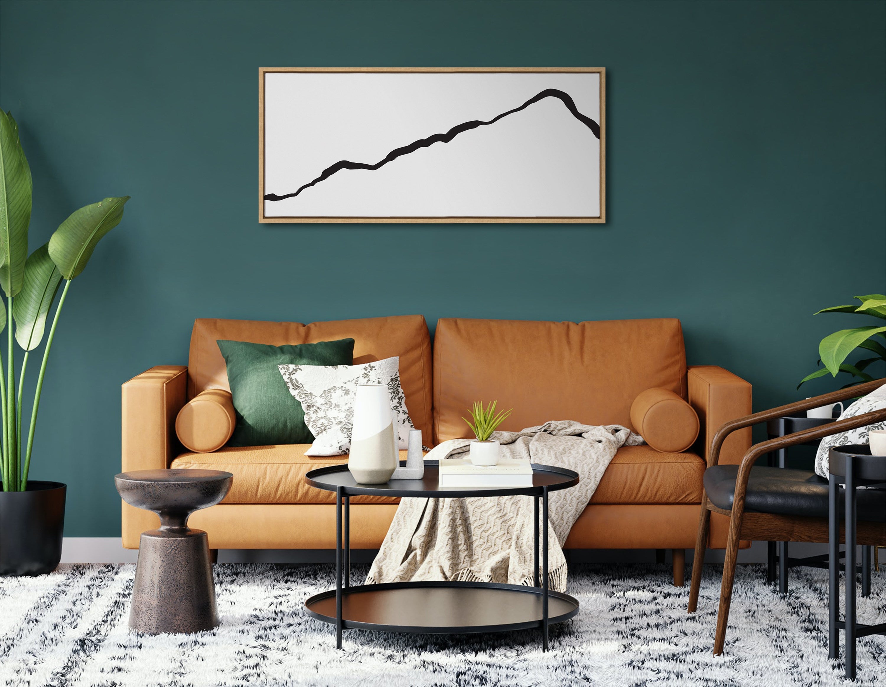 Sylvie Elevated Abstract Minimalist Mountain Landscape Framed Canvas by The Creative Bunch Studio