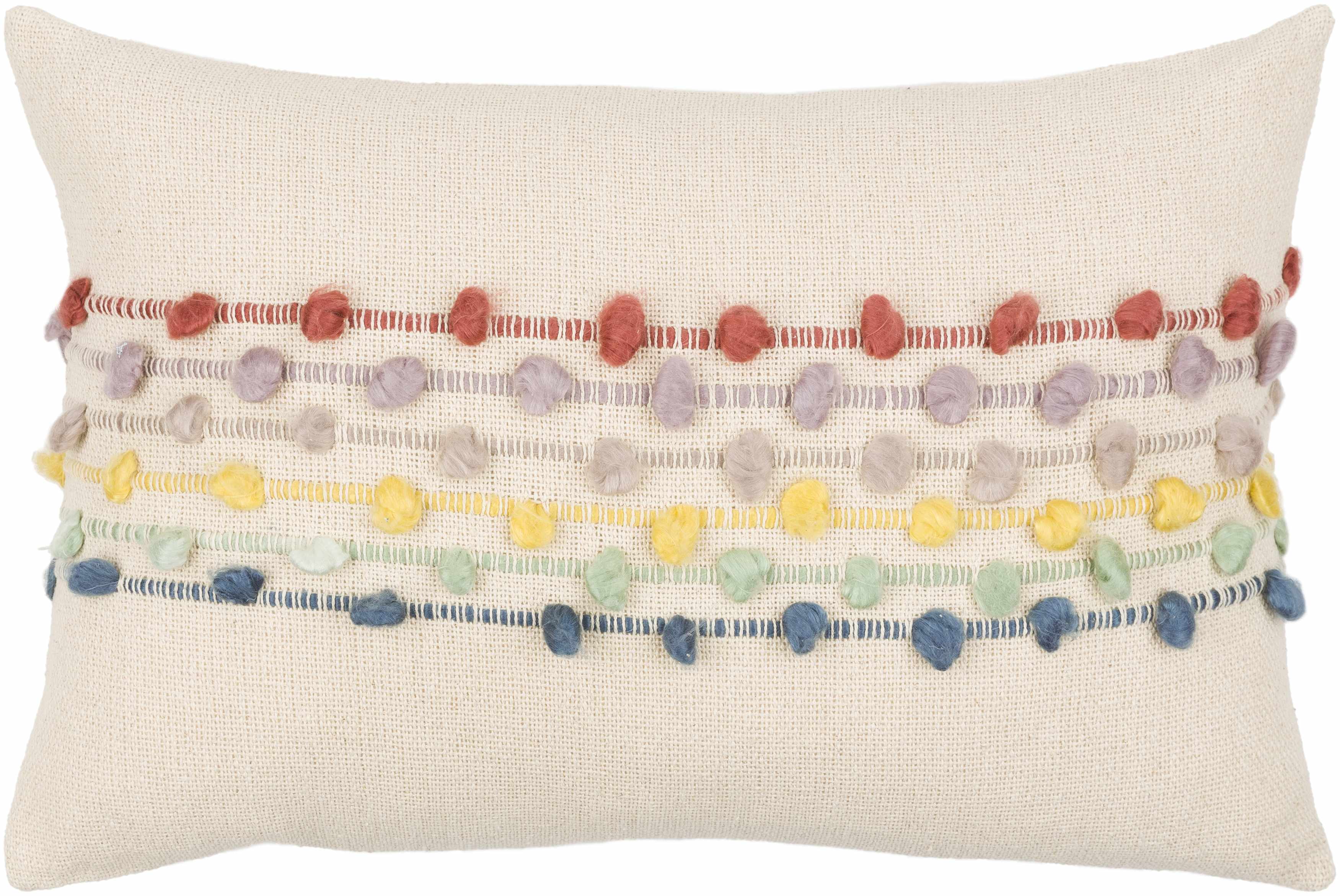Kriel Rainbow Pom-Pom Accent Pillow-5