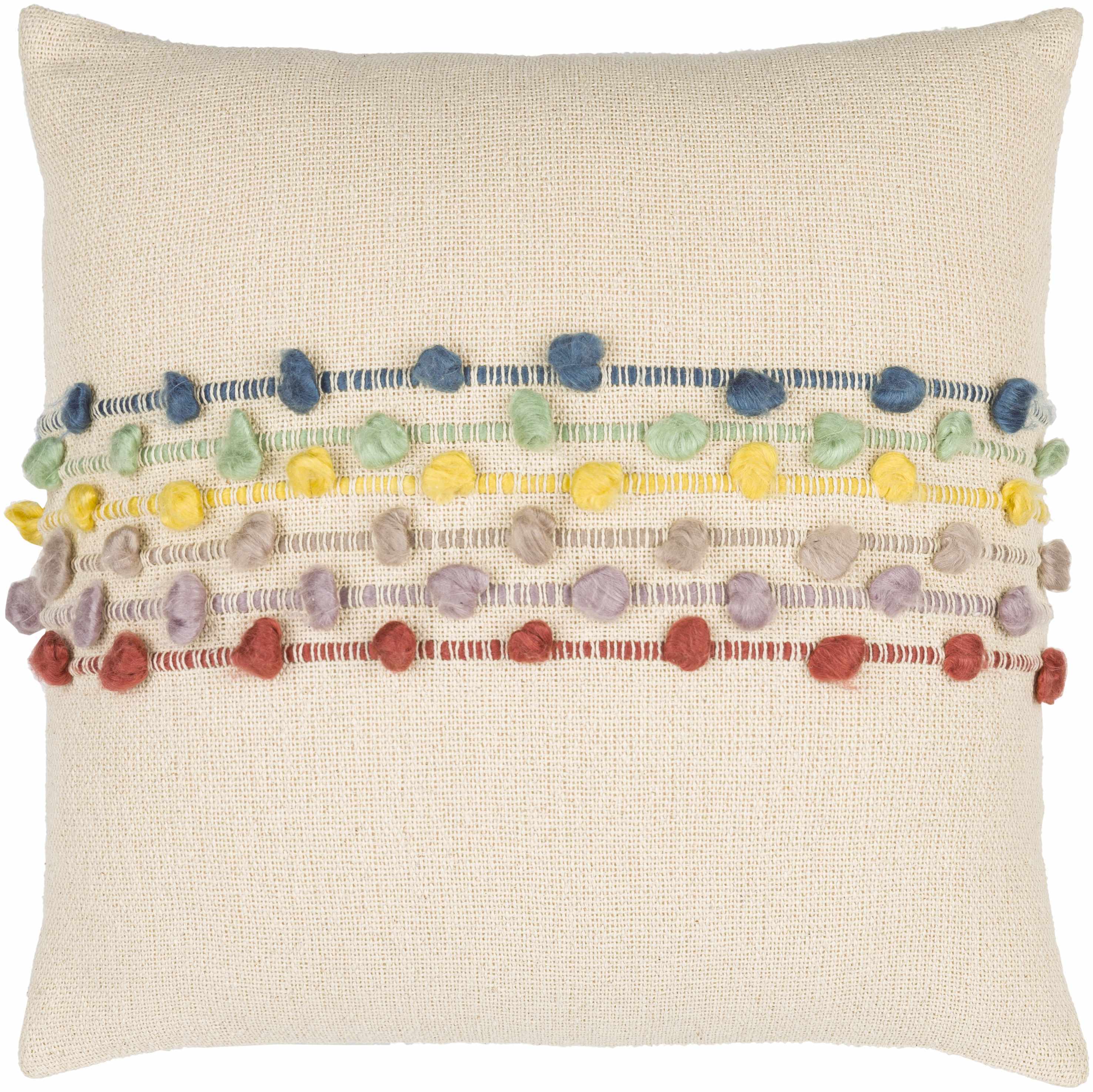 Kriel Rainbow Pom-Pom Accent Pillow-0