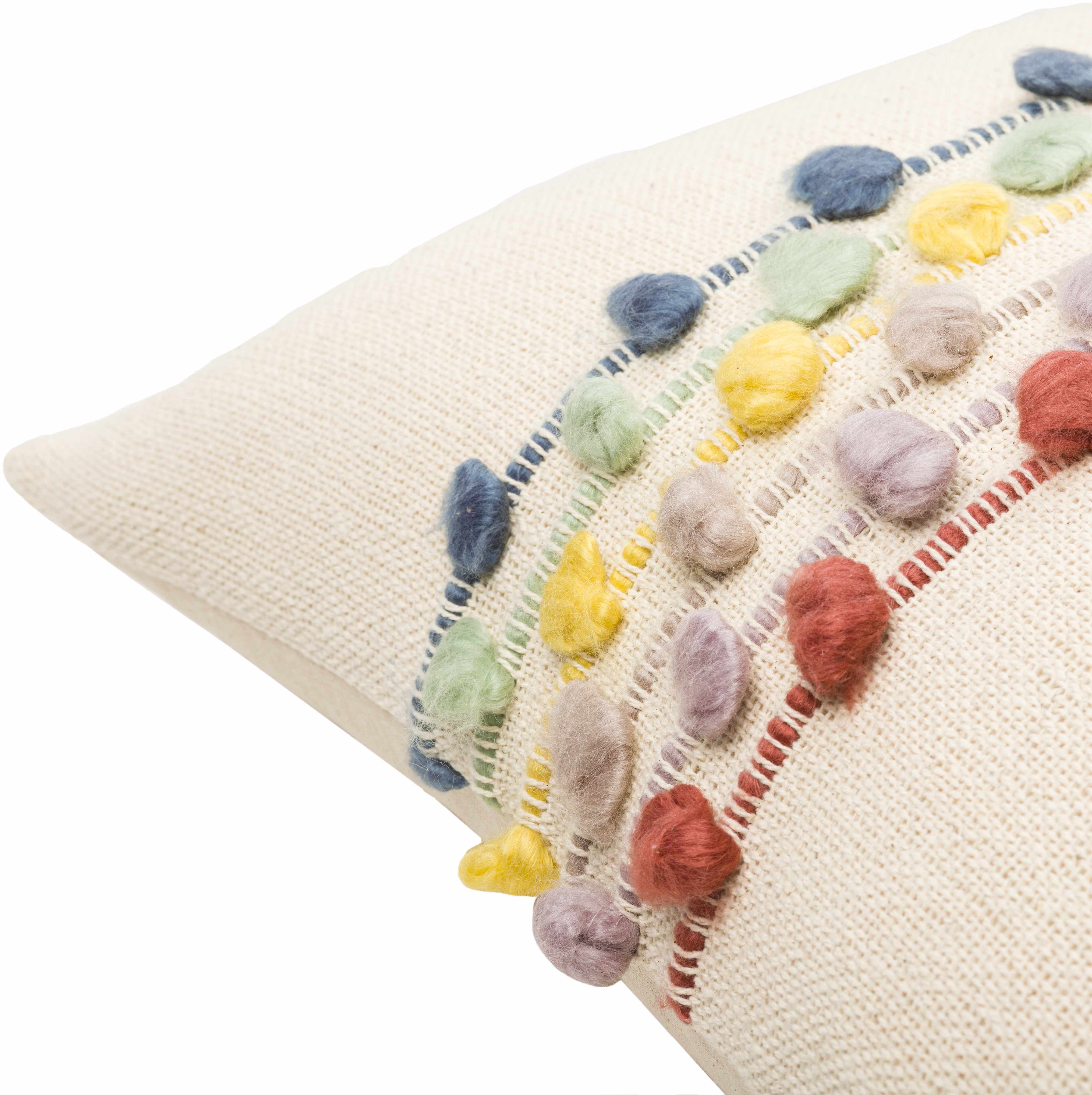 Kriel Rainbow Pom-Pom Accent Pillow-2