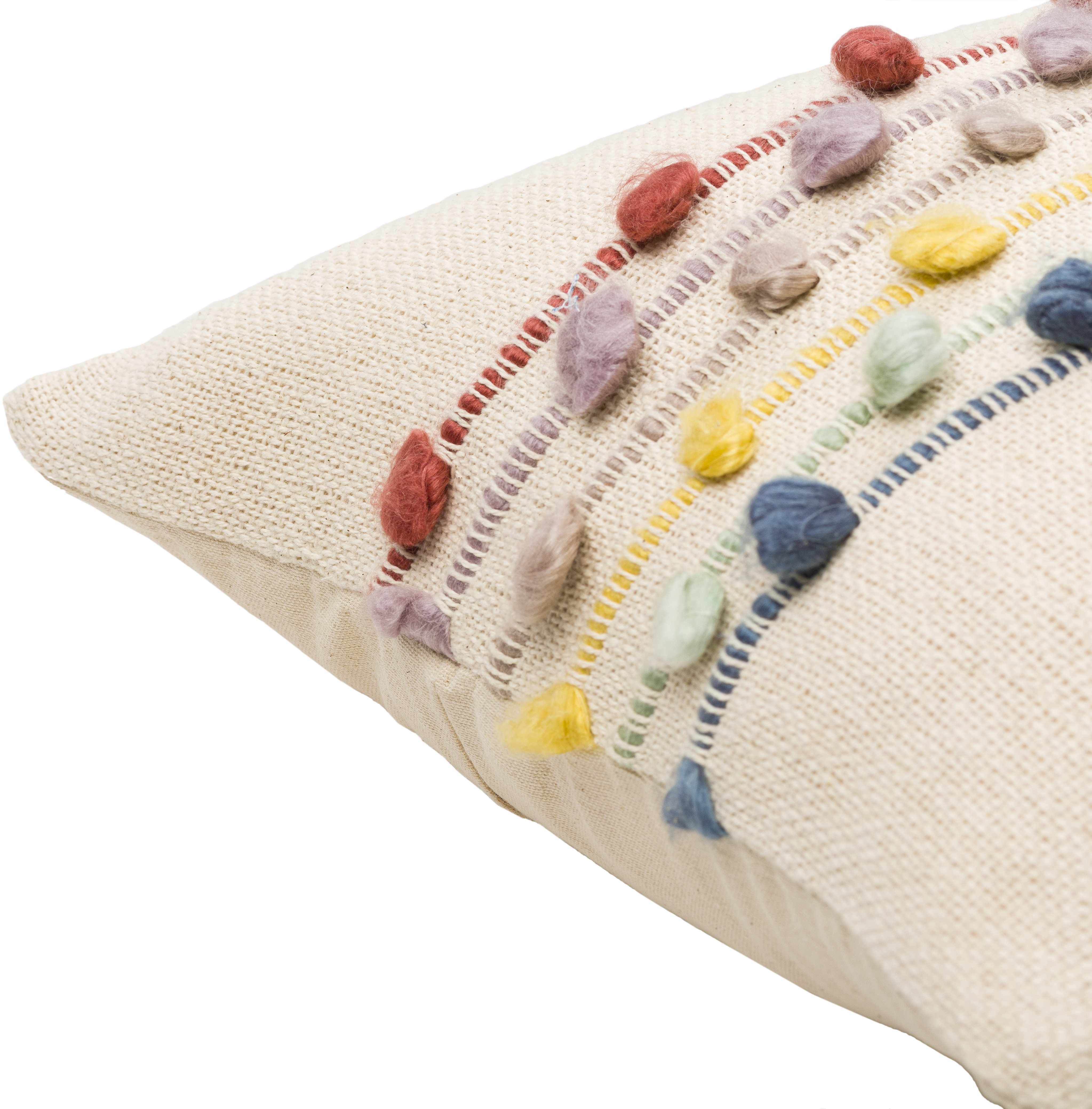 Kriel Rainbow Pom-Pom Accent Pillow-1
