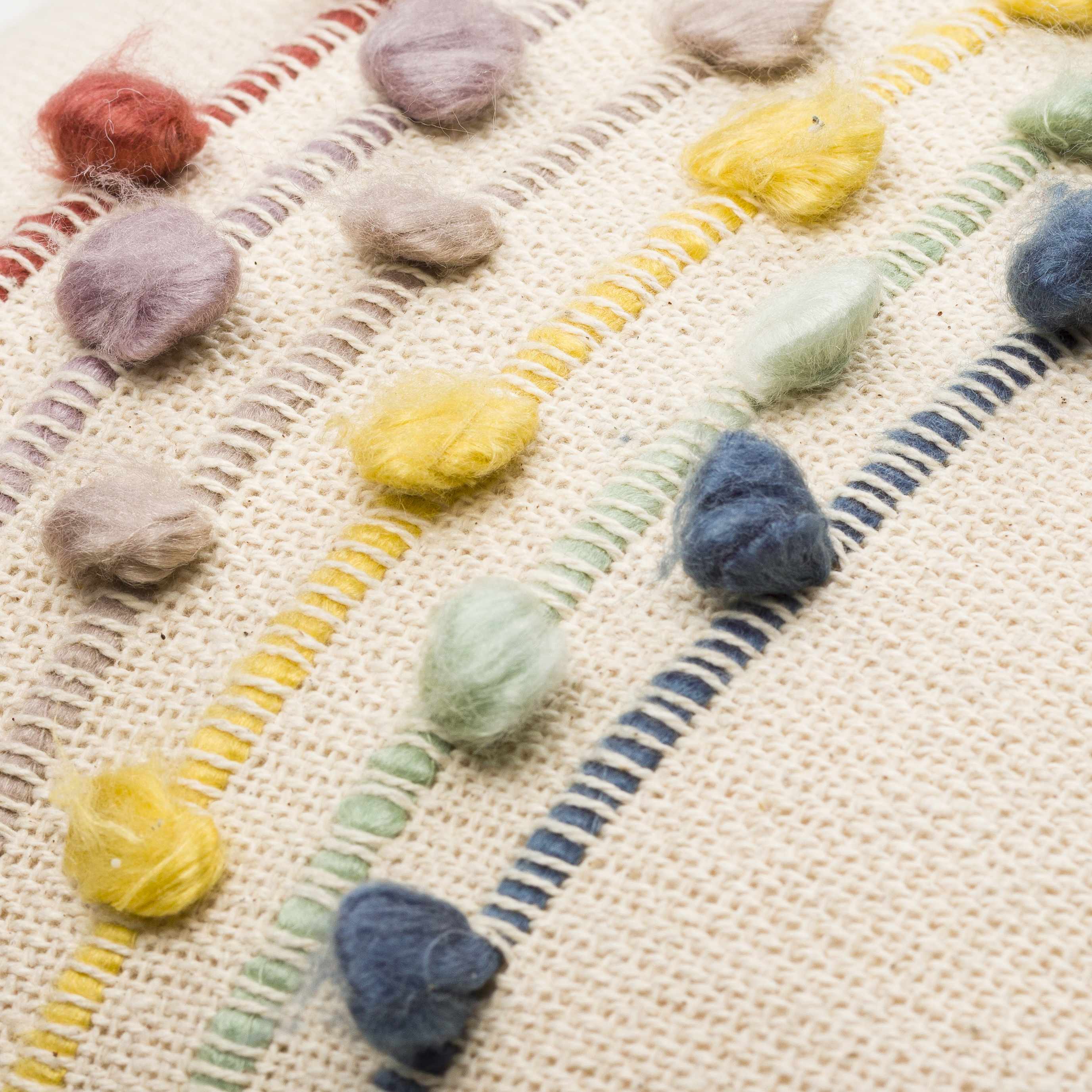 Kriel Rainbow Pom-Pom Accent Pillow-4