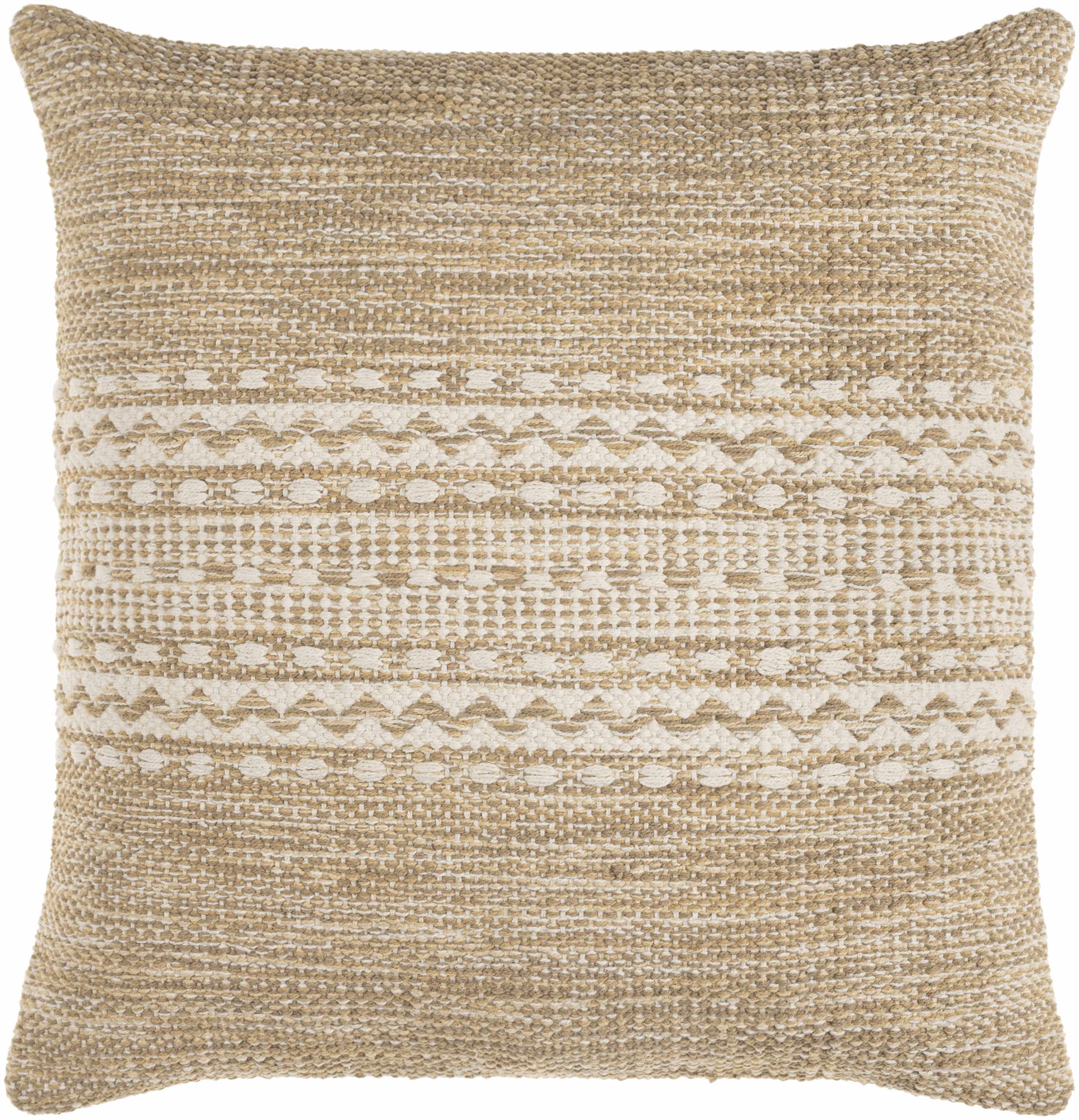 Lantz Beige Geometric Texture Throw Pillow-1
