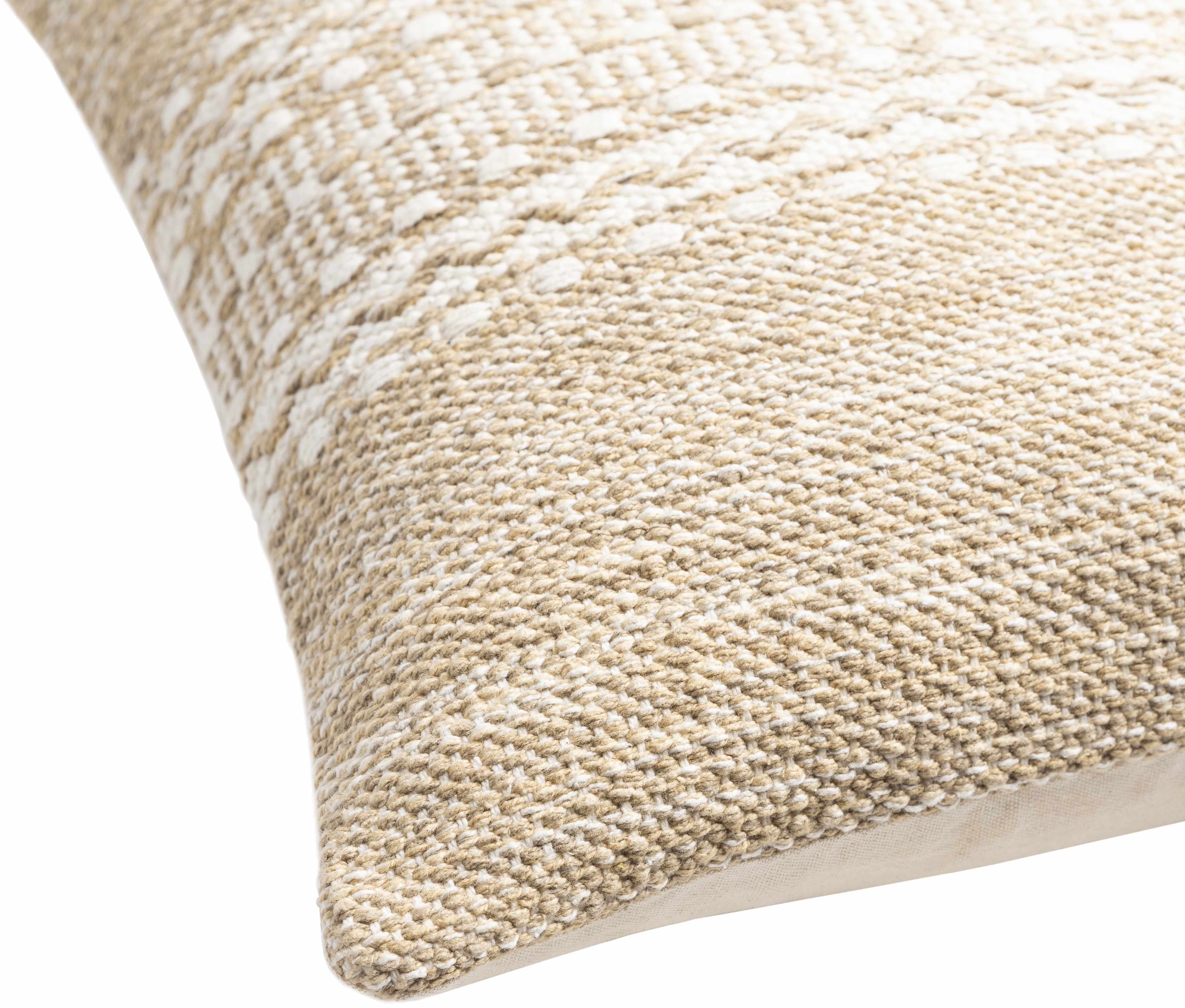 Lantz Beige Geometric Texture Throw Pillow-2