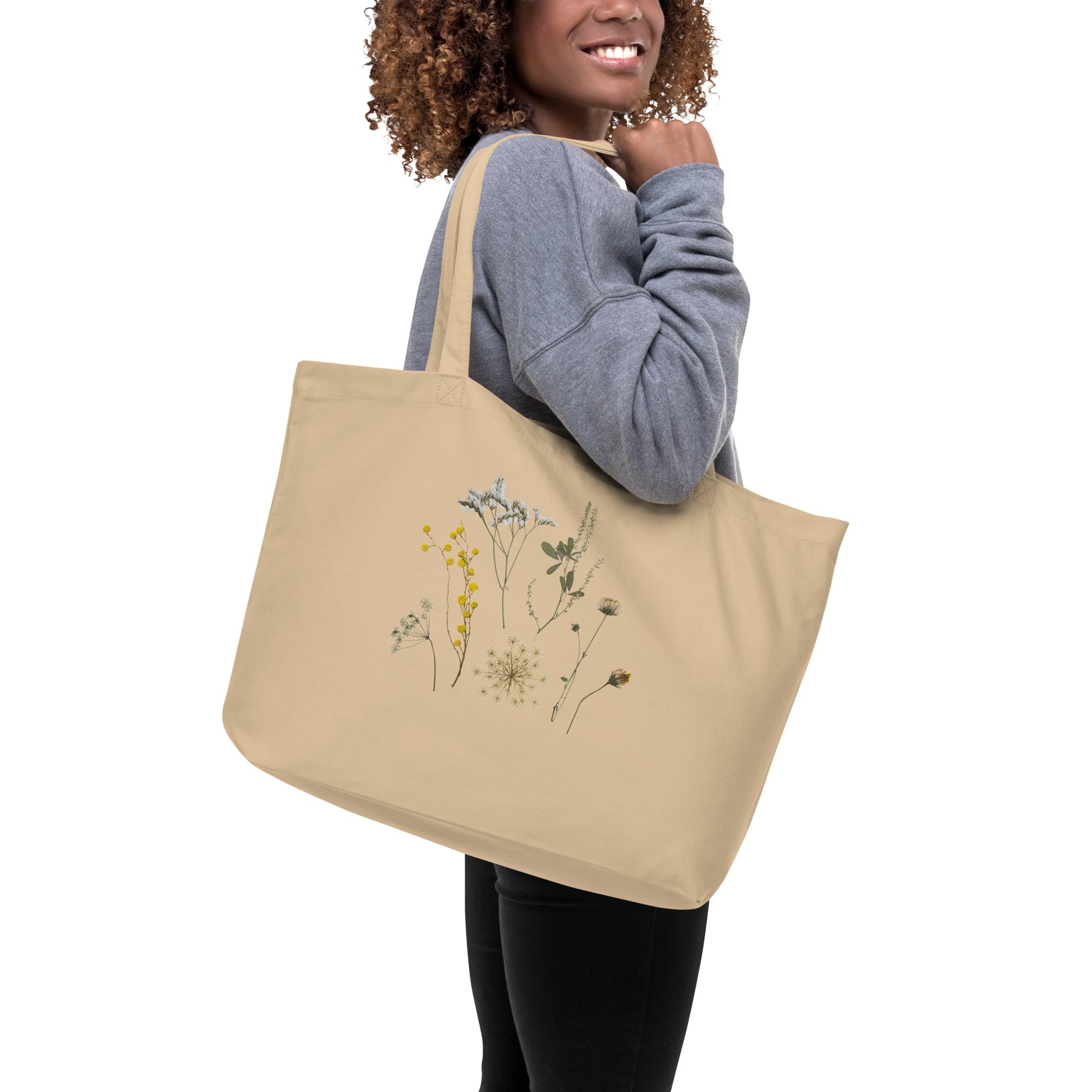 Large organic tote bag Design by HadiArts-4