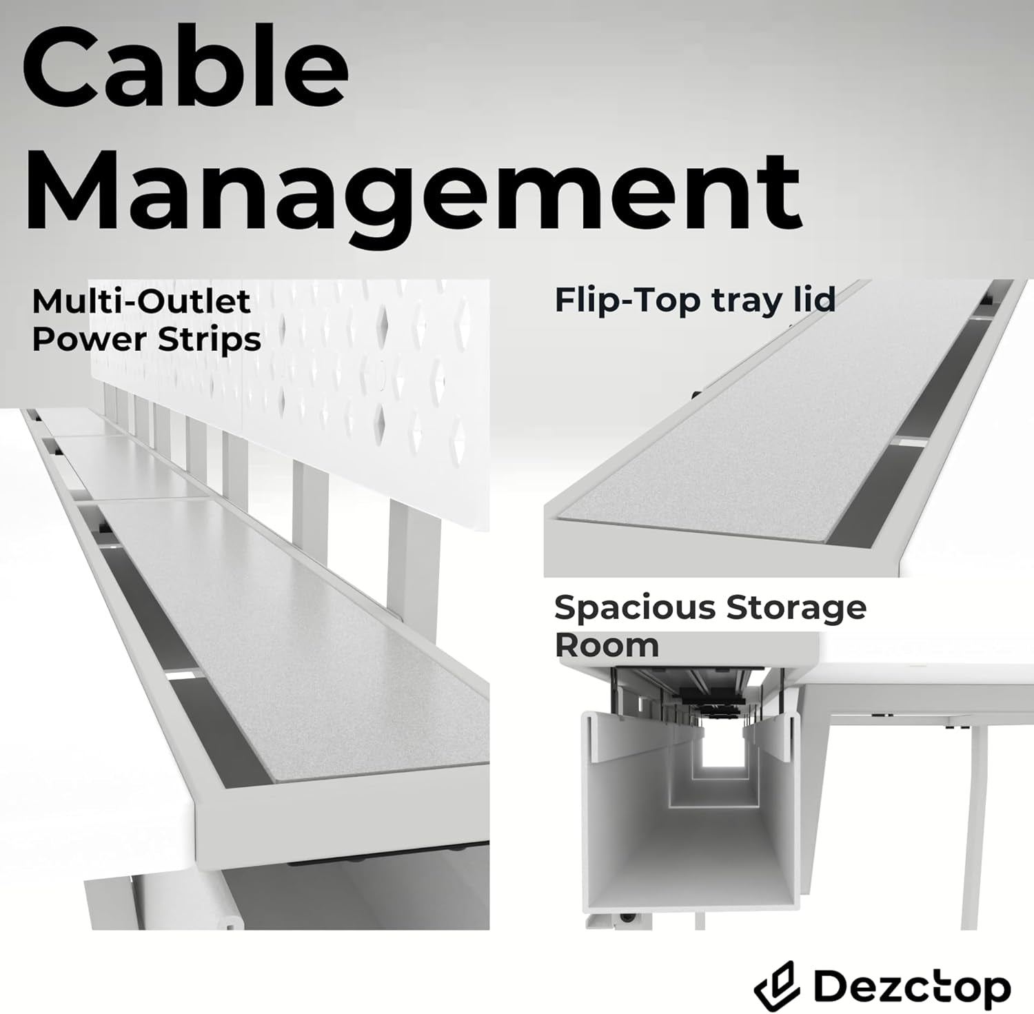 Large Gaming Desk with Pegboard and Cable Management