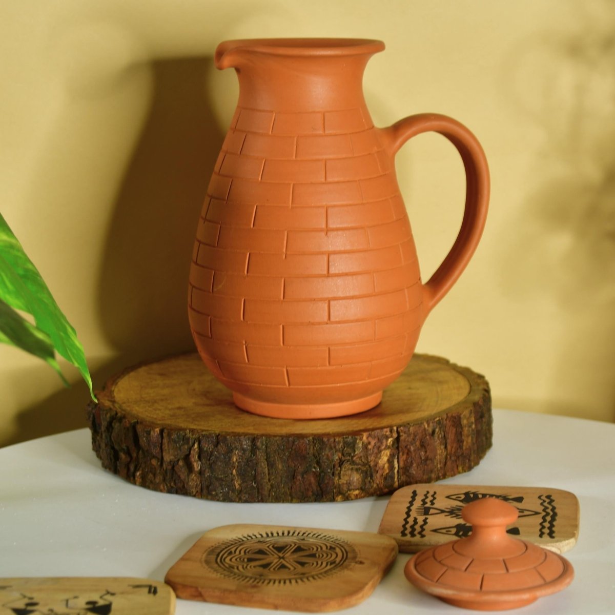 Sowpeace Earthy Elegance: Handcrafted Jug for Every Sip & Stash-1