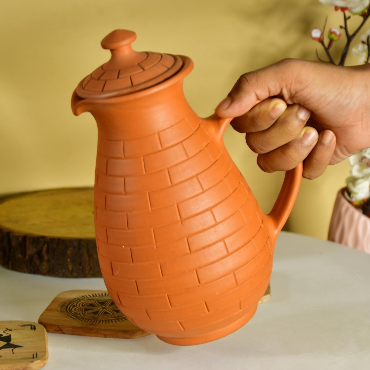 Sowpeace Earthy Elegance: Handcrafted Jug for Every Sip & Stash-3