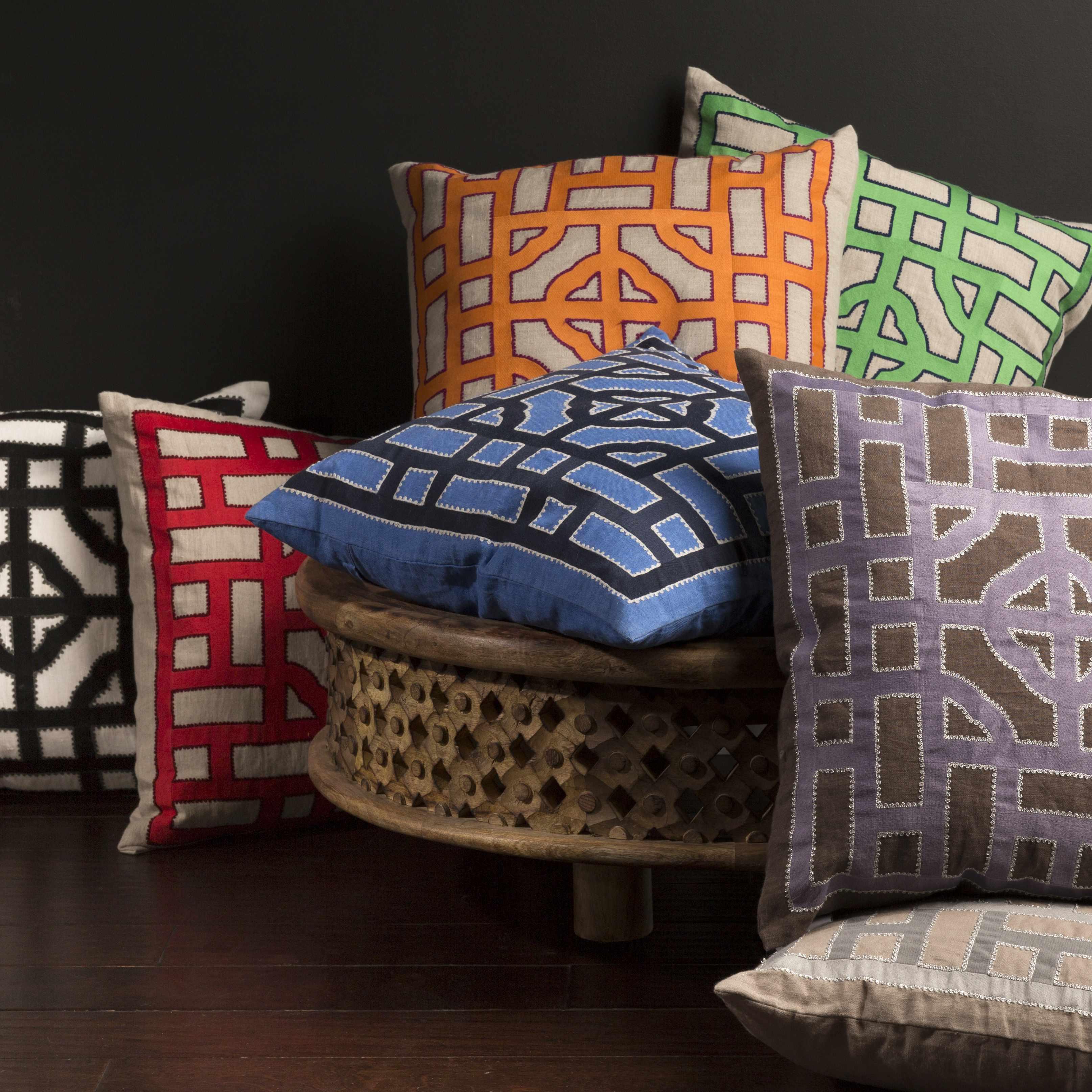 Elkatawa Orange Geometric Square Throw Pillow - Clearance - PRHOMZ