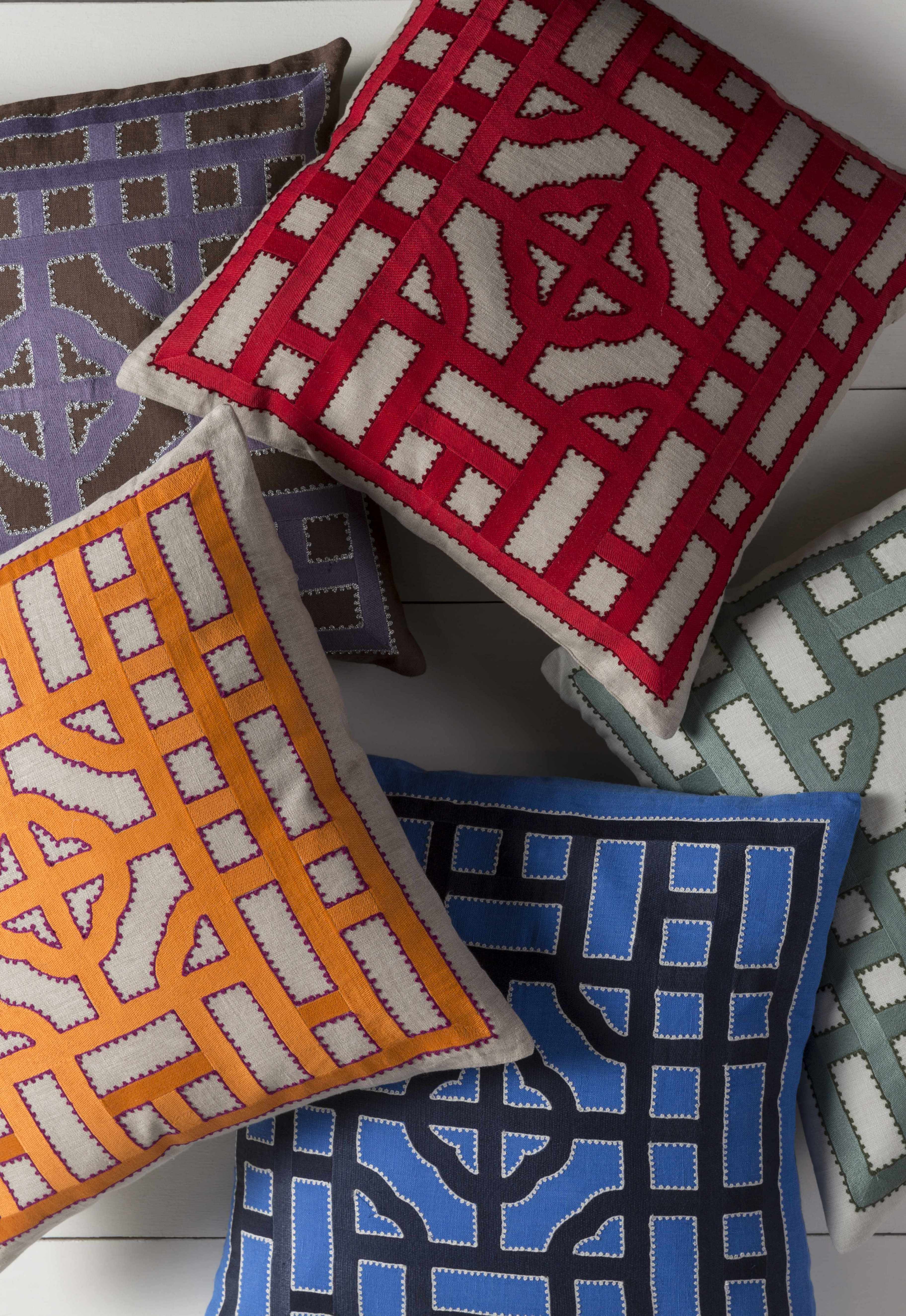 Mundoolun Mauve Geometric Pattern Throw Pillow - Clearance-1