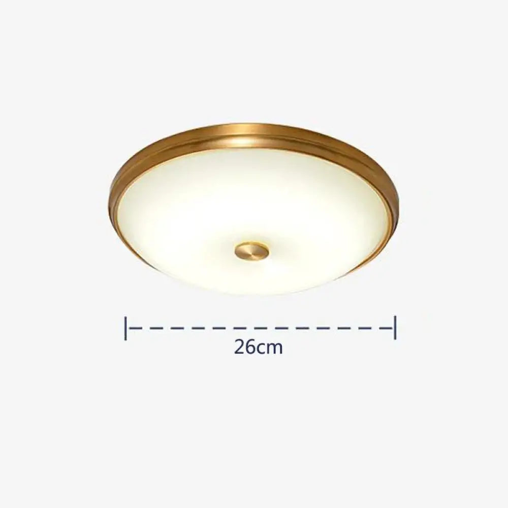 LED Brass Glass Ceiling Light | Modern Bedroom Lighting