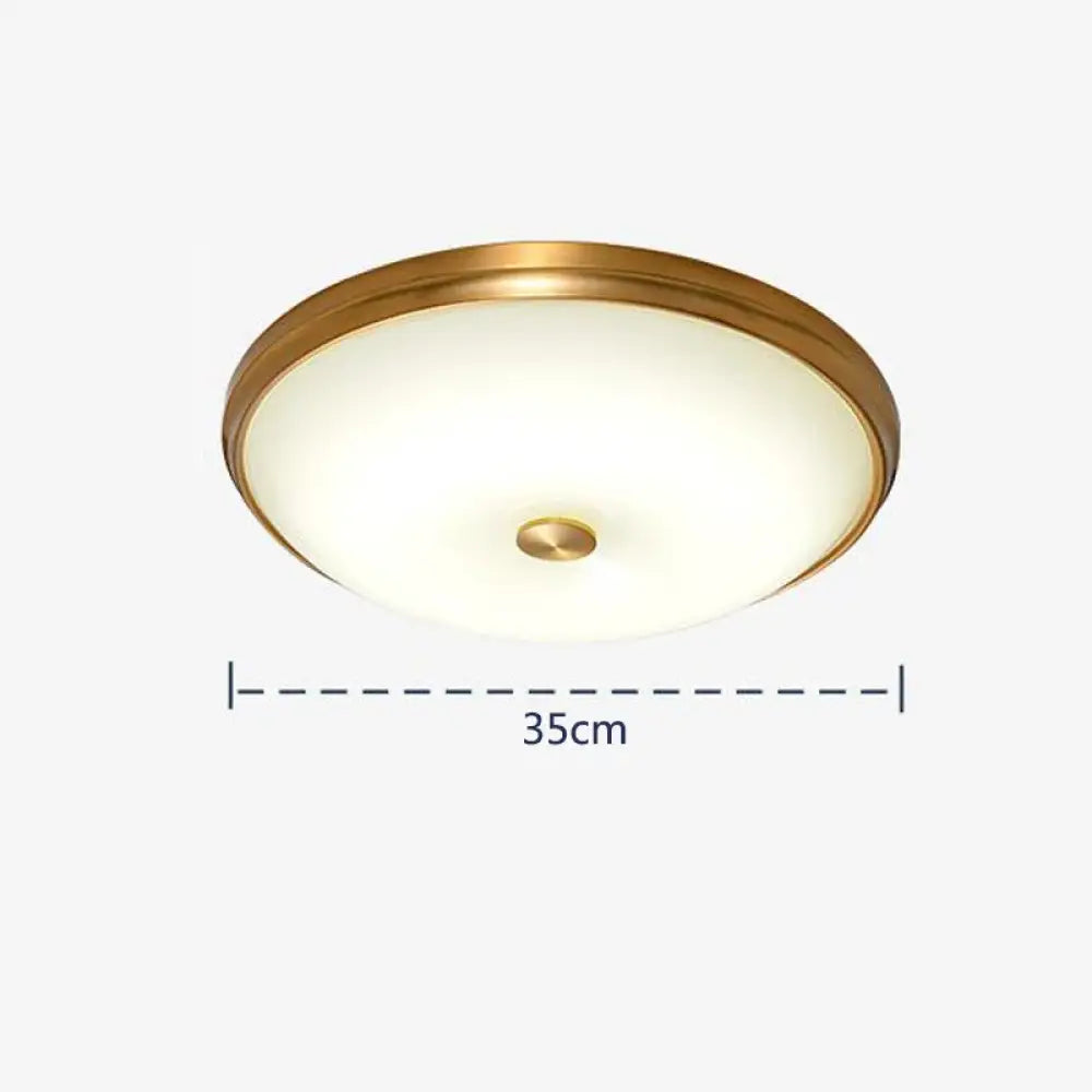 LED Brass Glass Ceiling Light | Modern Bedroom Lighting