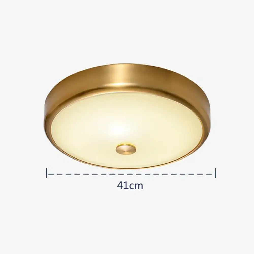 LED Brass Glass Ceiling Light | Modern Bedroom Lighting