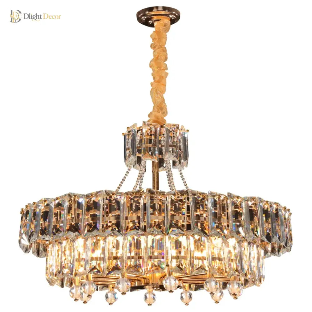 LED Crystal Gold Chandelier | Living Room Home Lighting