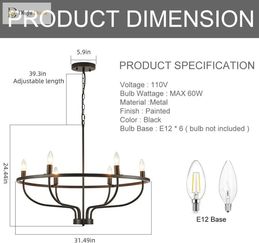 LED Industrial Chandelier | Modern Dining Room Lighting