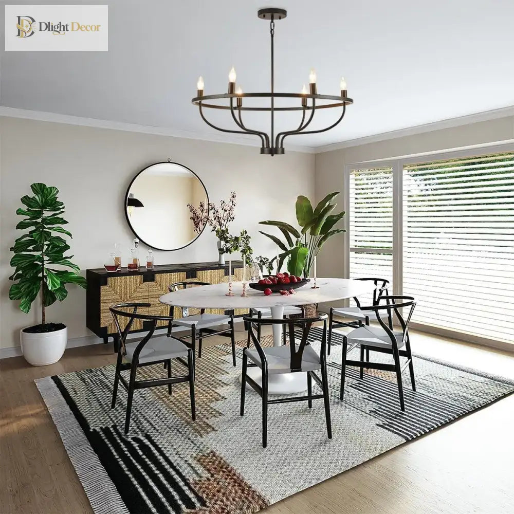 LED Industrial Chandelier | Modern Dining Room Lighting